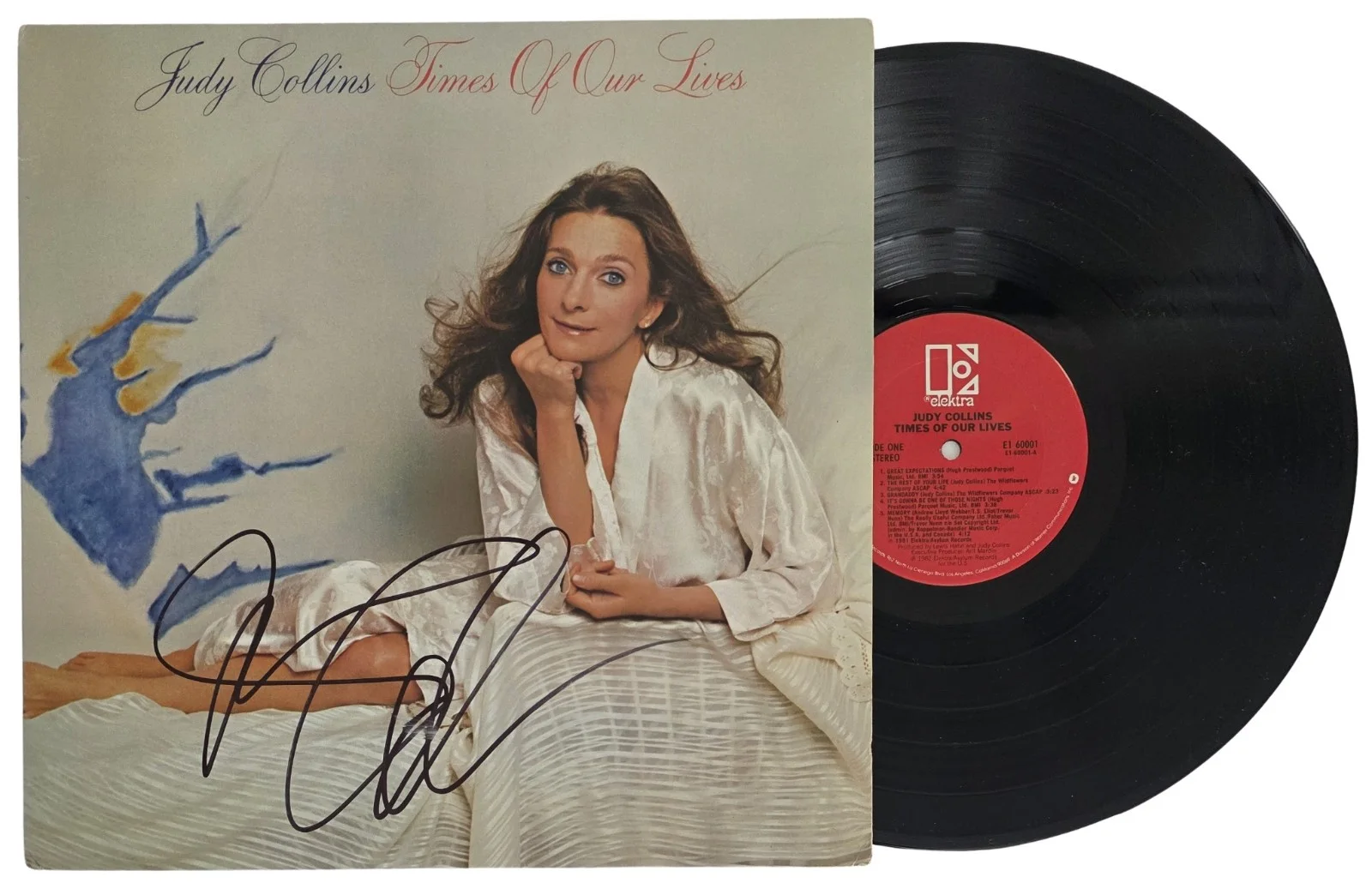 Judy Collins Signed Times of Our Lives Album COA Proof Autographed Vinyl Record, изображение 2