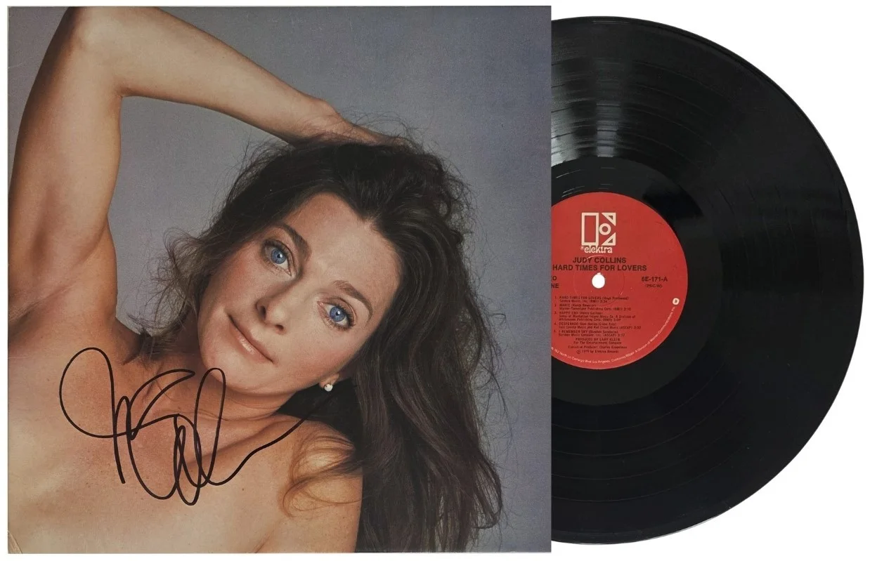 Judy Collins Signed Hard Times for Lovers Album COA Proof Autographed Vinyl, image 2