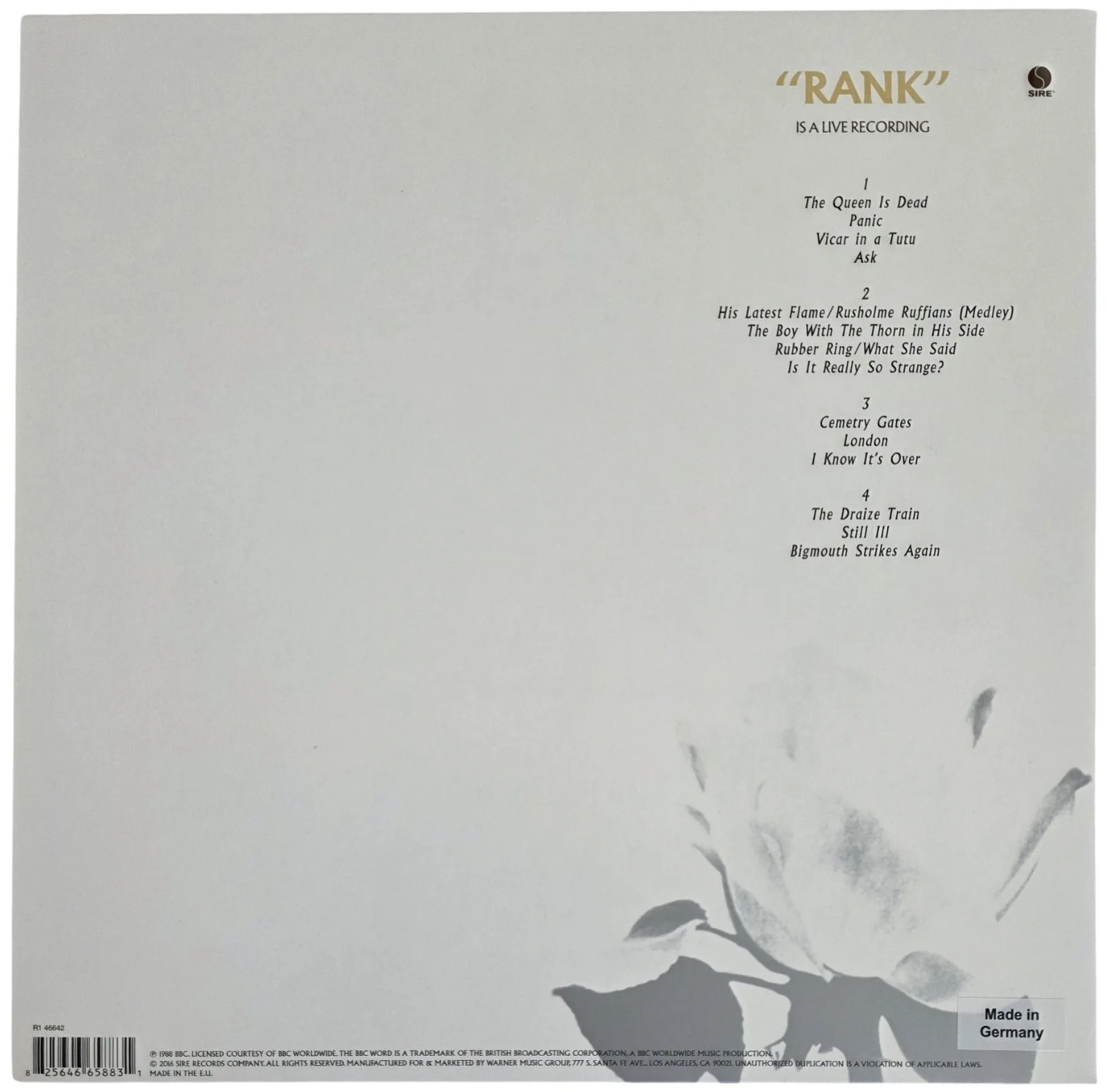 Johnny Marr Signed The Smiths Rank Album COA Proof Autographed Vinyl Record, image 5