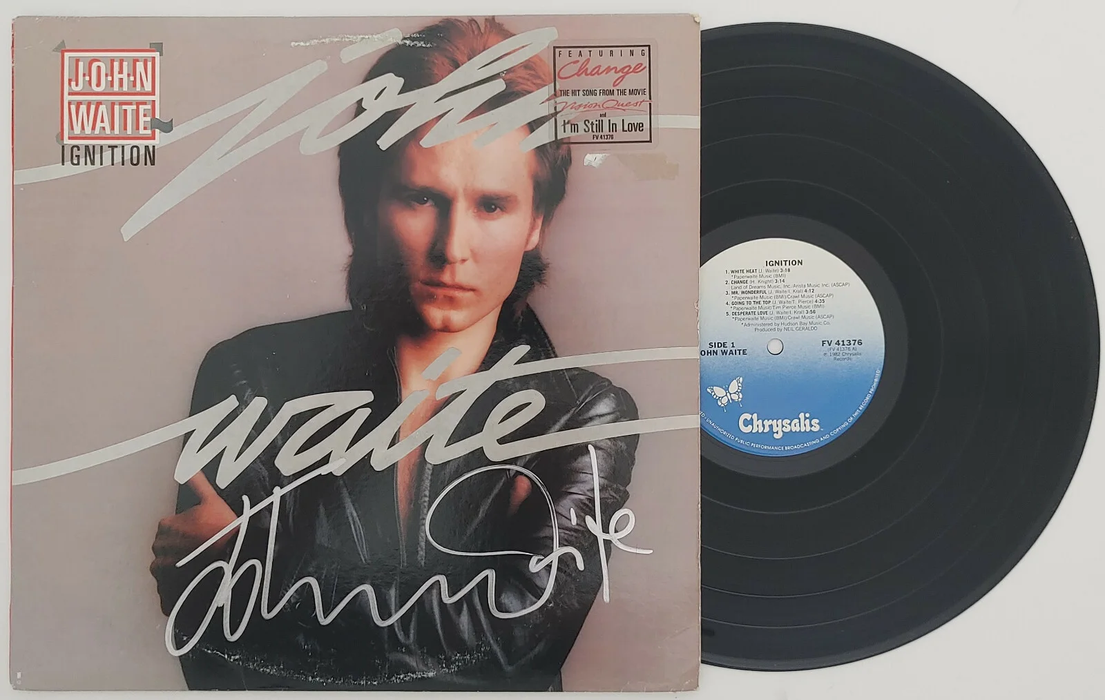 John Waite signed autographed Ignition album vinyl record proof Beckett COA., image 2