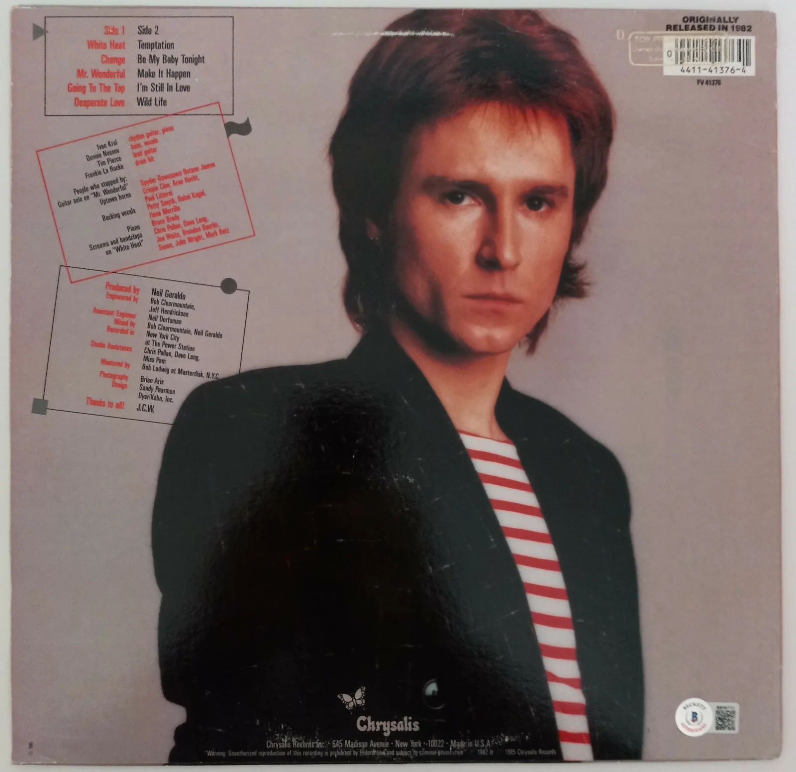 John Waite signed autographed Ignition album vinyl record proof Beckett COA., image 4