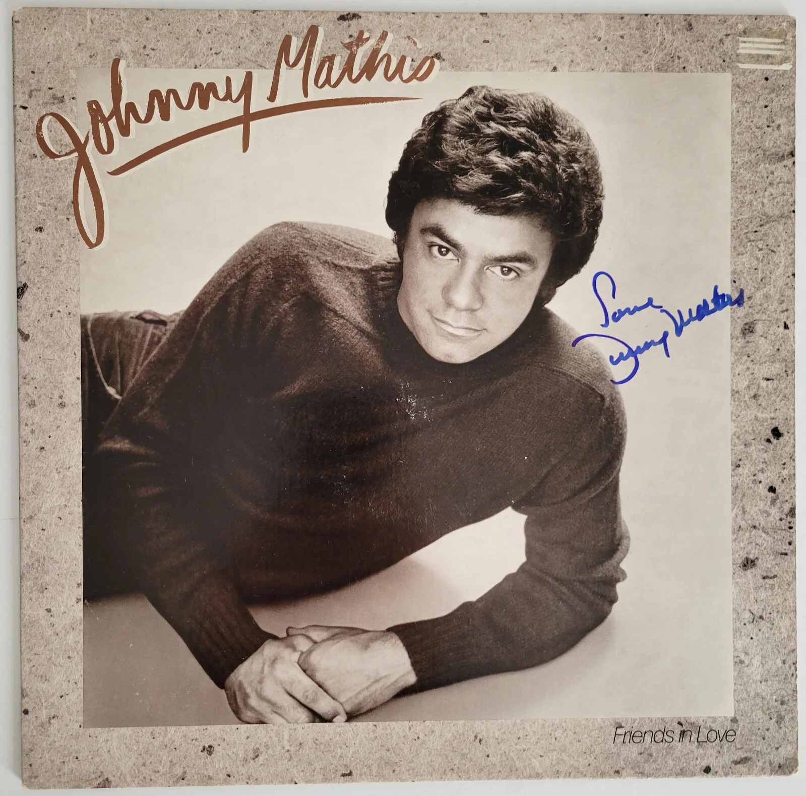 Johnny Mathis signed Friends in Love album, vinyl COA exact proof autographed, image 3