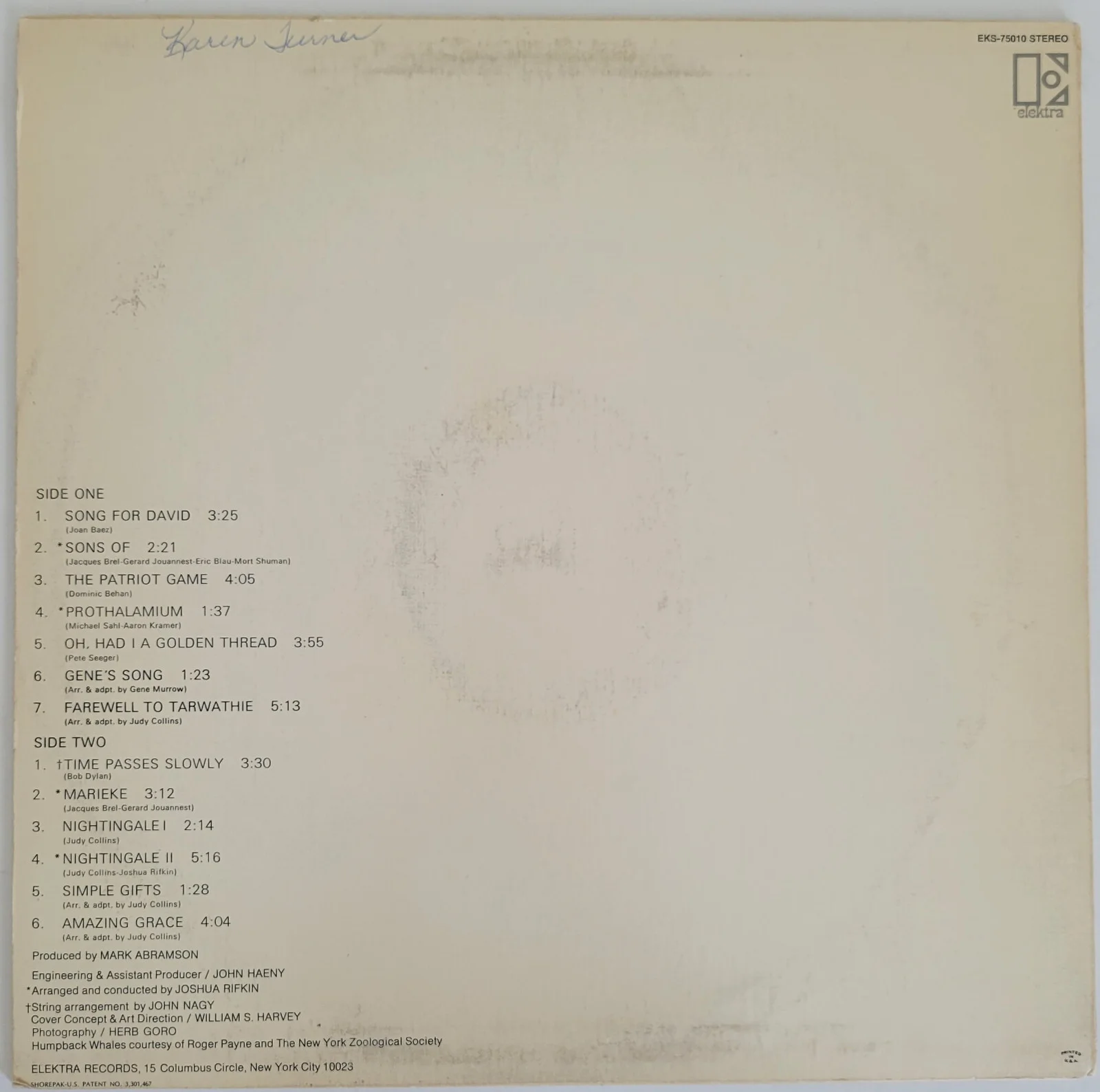Judy Collins signed Whales & Nightingales album vinyl record proof autographed, изображение 4