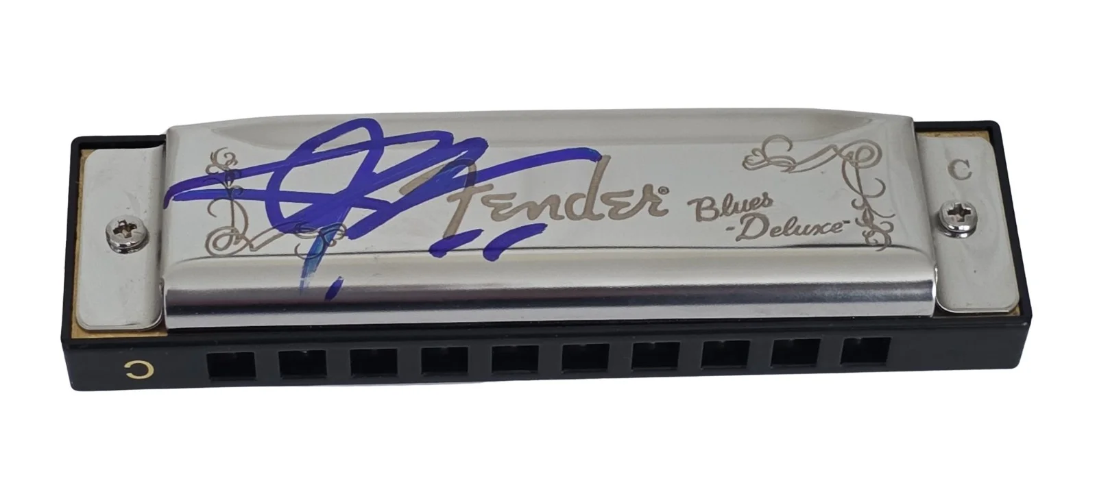 John Popper Blues Traveler Signed Fender Harmonica COA Exact Proof Autographed, image 2