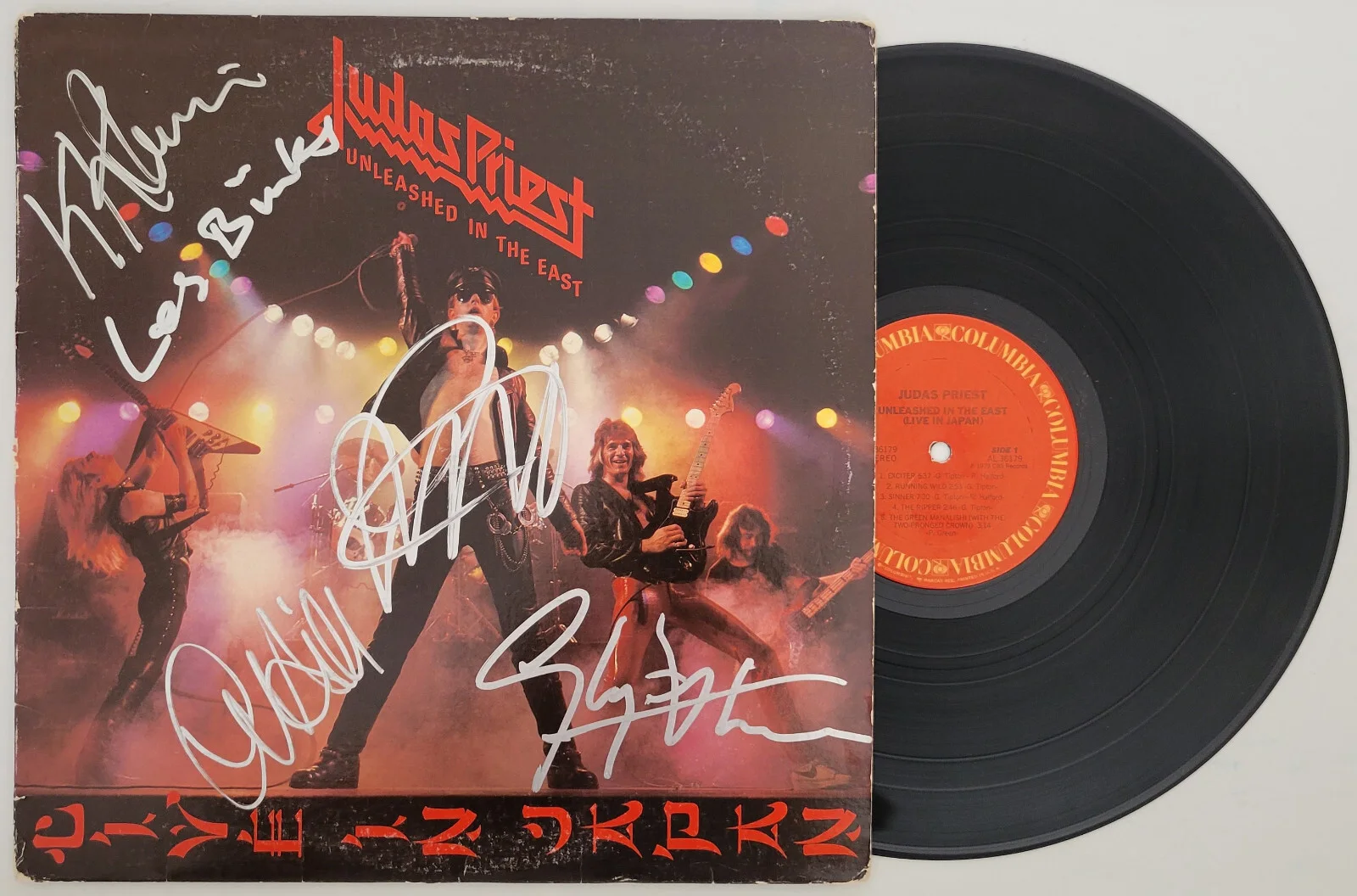 Judas Priest Signed Unleashed in the East Album COA Proof Vinyl Record Autograph, изображение 2