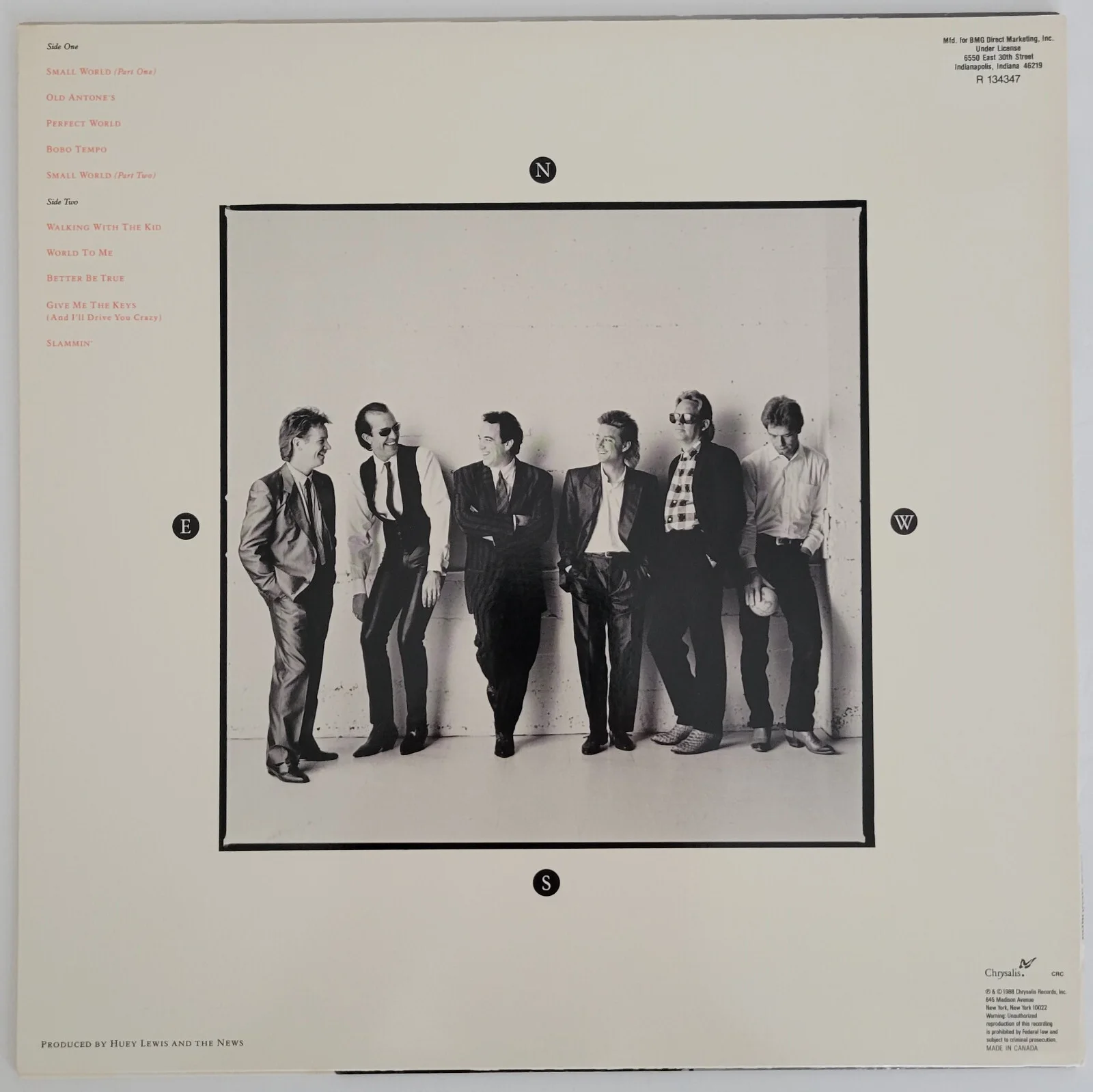 Huey Lewis signed Small World album COA exact proof autographed Vinyl Record, image 4