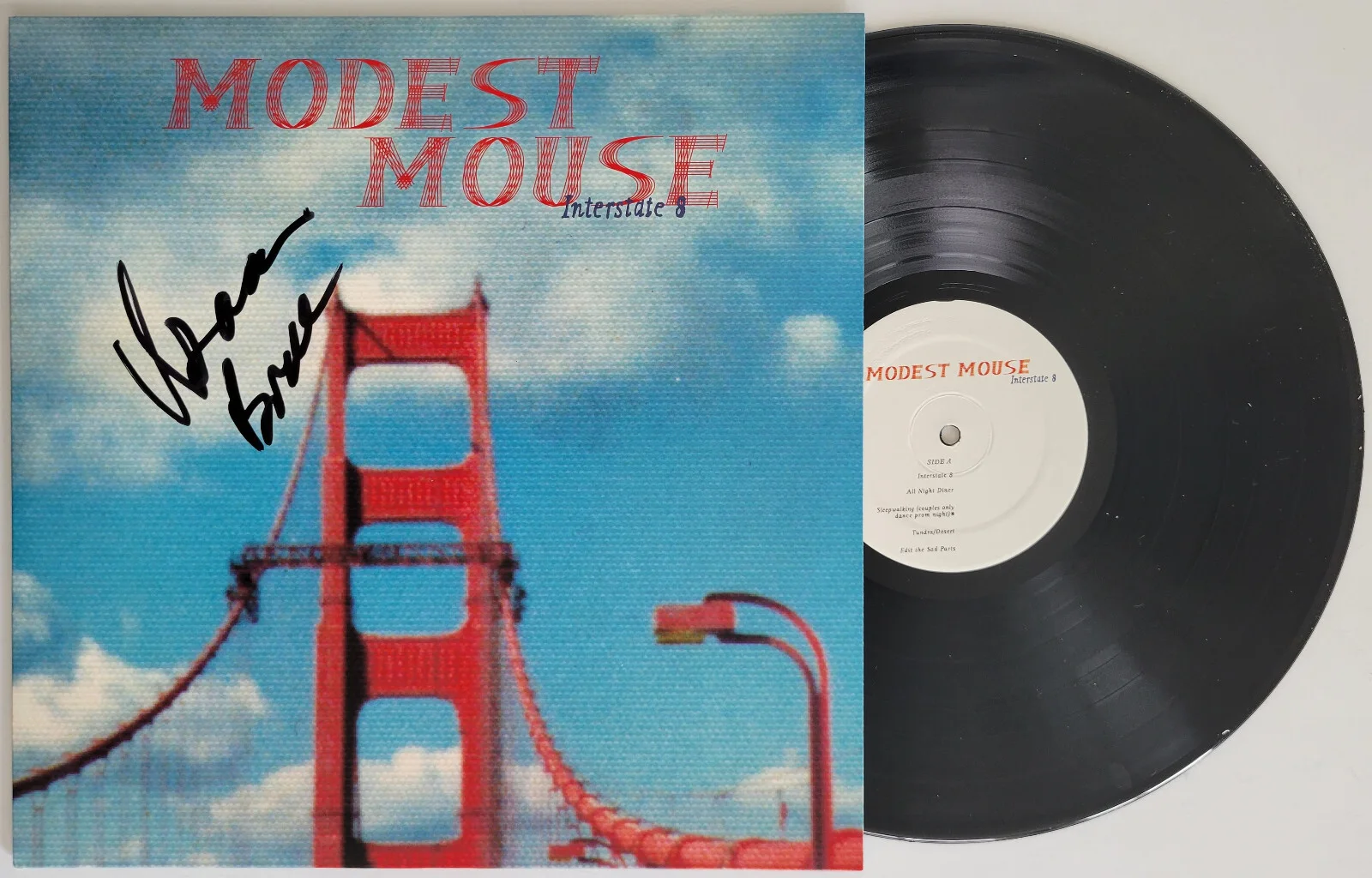 Isaac Brock signed Modest Mouse Interstate 8 album Vinyl Record COA exact Proof, image 2