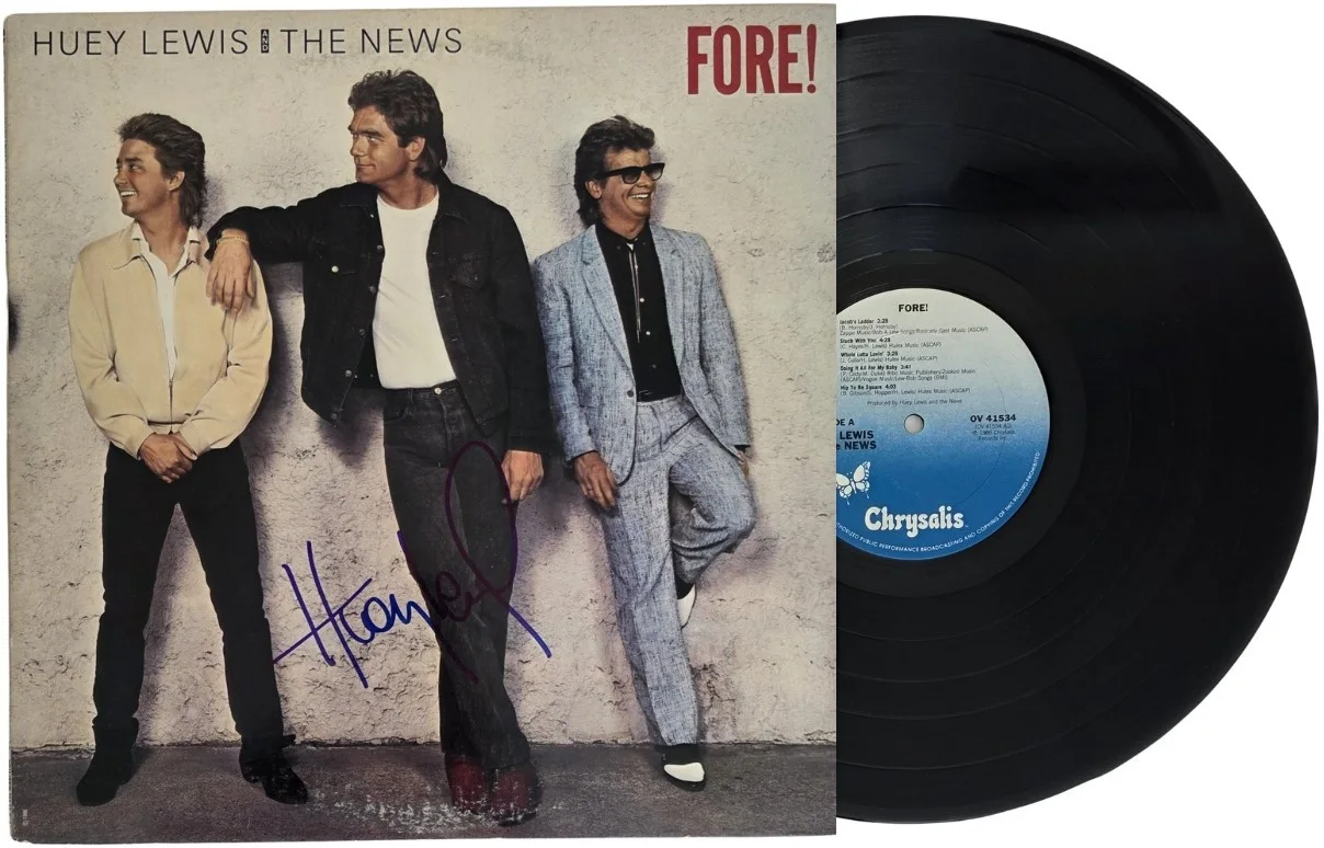 Huey Lewis Signed The News Fore! Album COA Exact Proof Autographed Vinyl Record, image 2