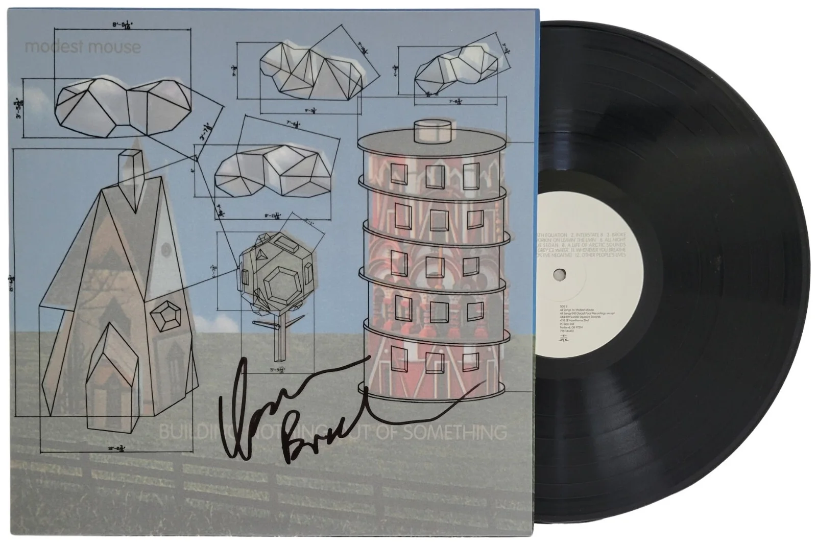 Isaac Brock Signed Modest Mouse Building Nothing Out.. Album Vinyl Record Proof, image 2