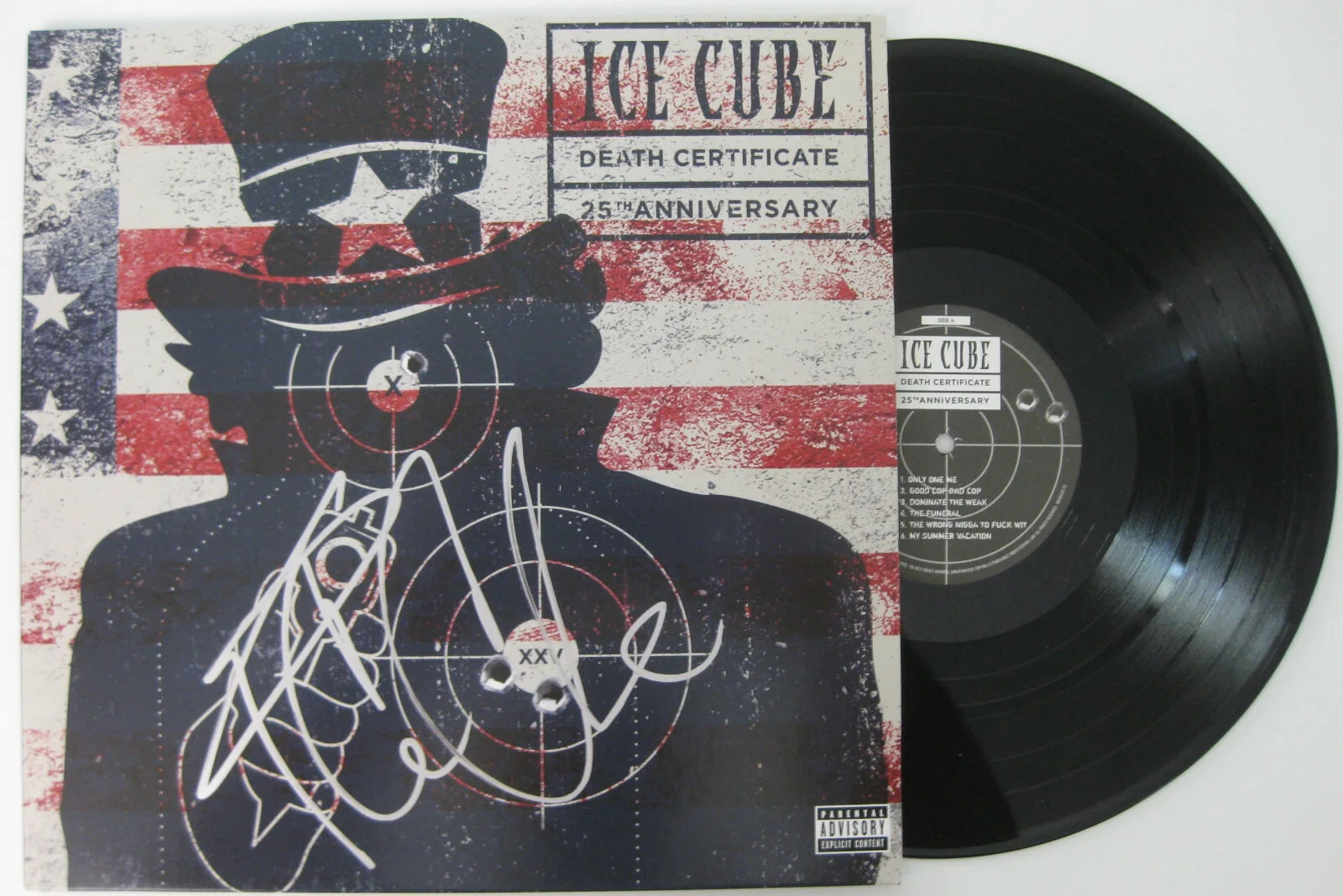 Ice Cube signed Death Certificate 25TH Anniversary vinyl album proof Beckett BAS, image 2
