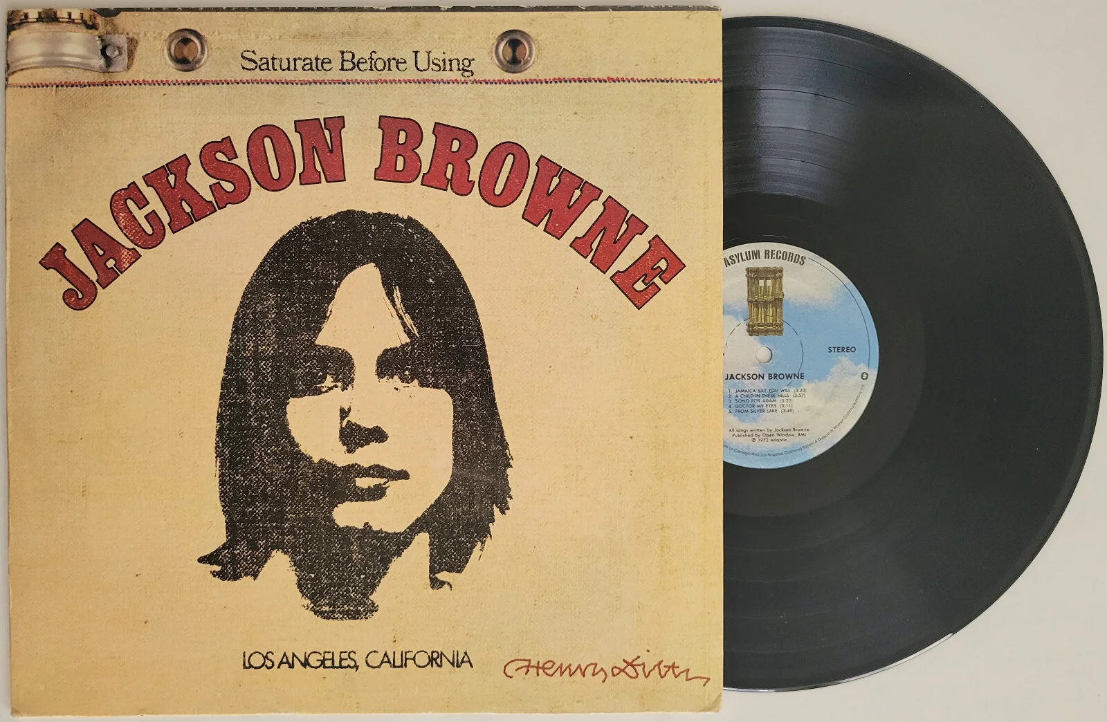 Henry Diltz signed Jackson Browne album vinyl record COA exact proof autographed, image 2