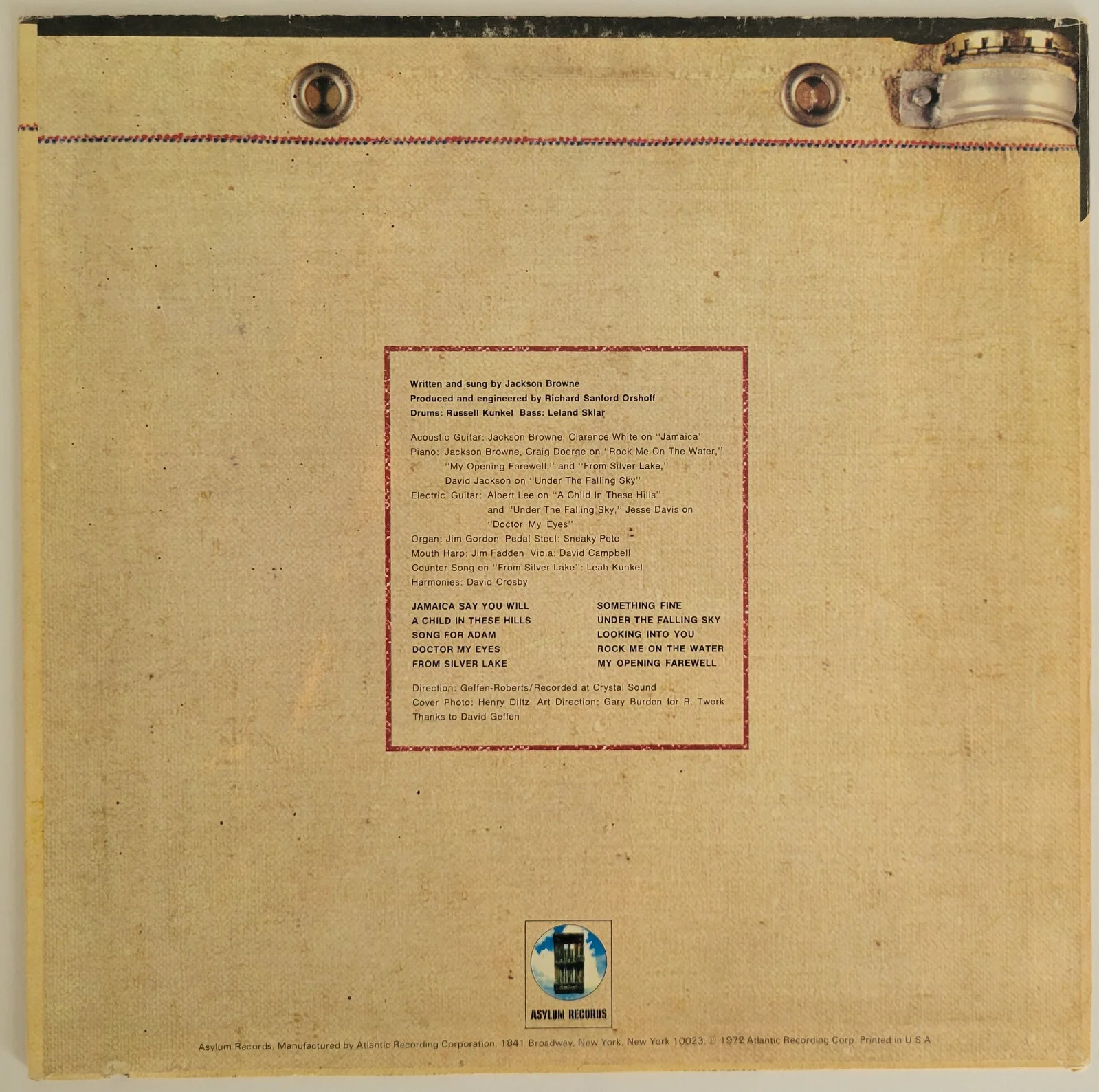 Henry Diltz signed Jackson Browne album vinyl record COA exact proof autographed, image 5