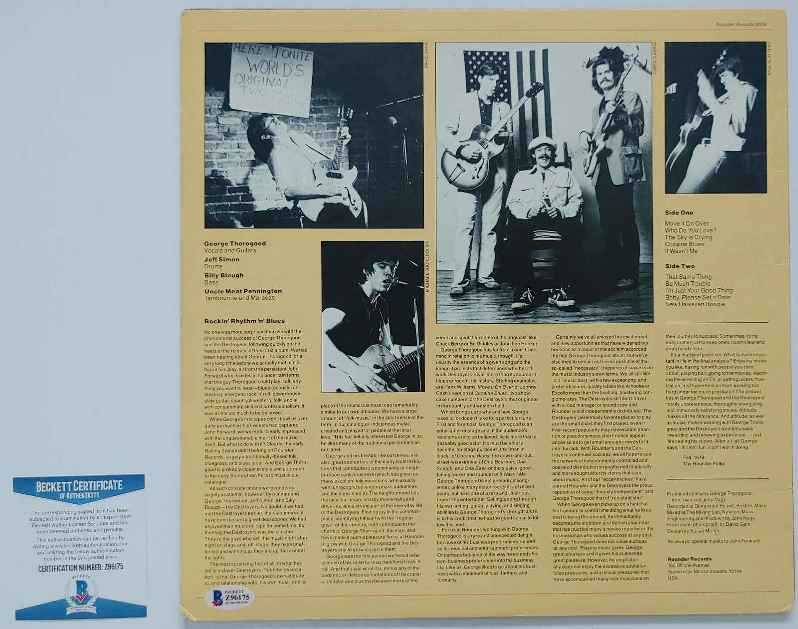 George Thorogood signed Move on over album vinyl record exact Proof Beckett COA, изображение 4