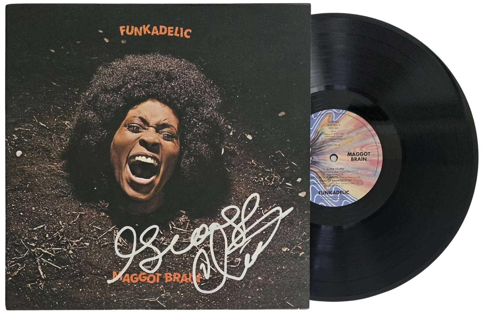 George Clinton Signed Funkadelic Maggot Brain Album COA Proof Autographed Vinyl, image 5