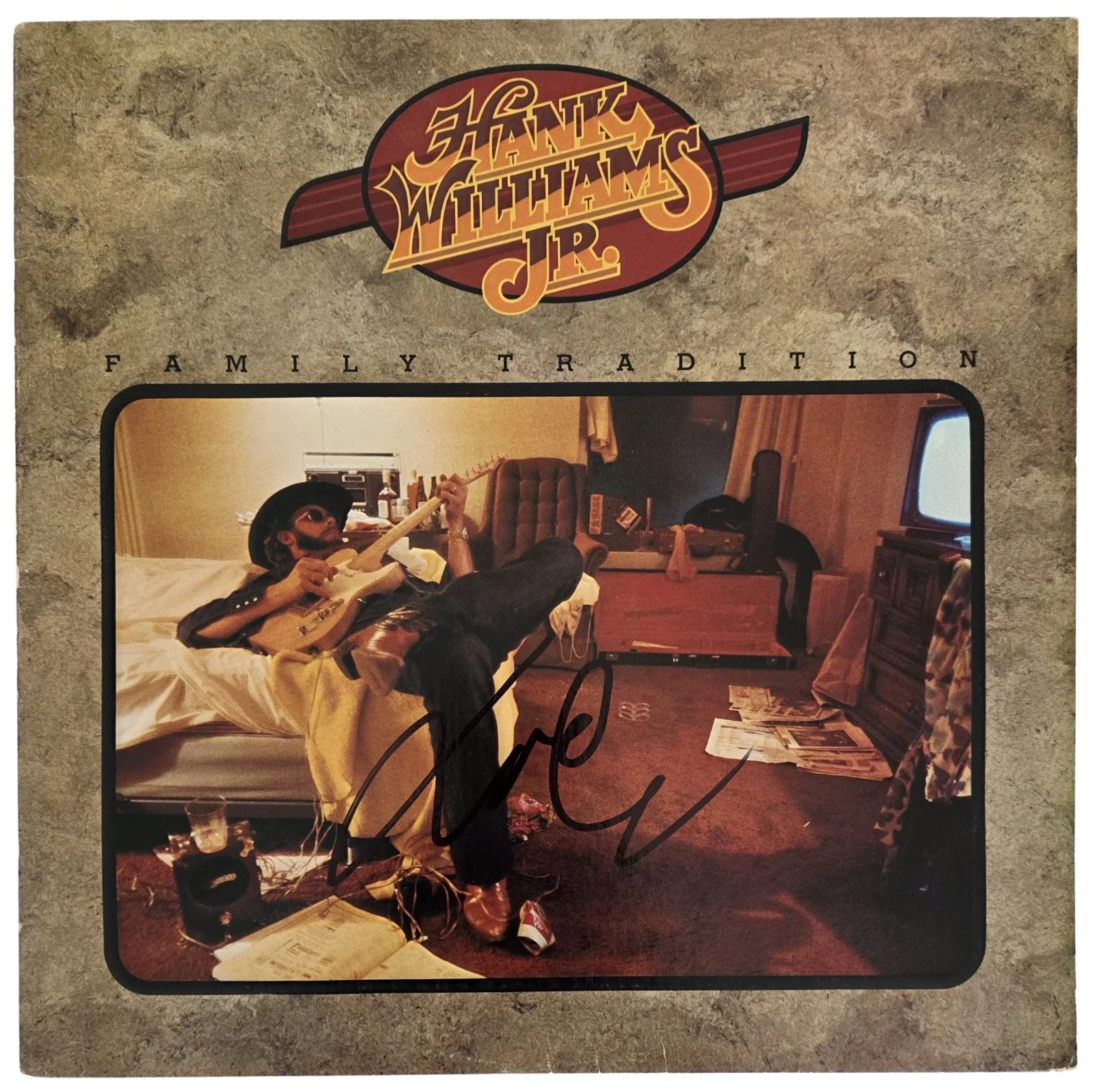 Hank Williams Jr Signed Family Tradition Album COA Proof Autograph Vinyl Record, изображение 3