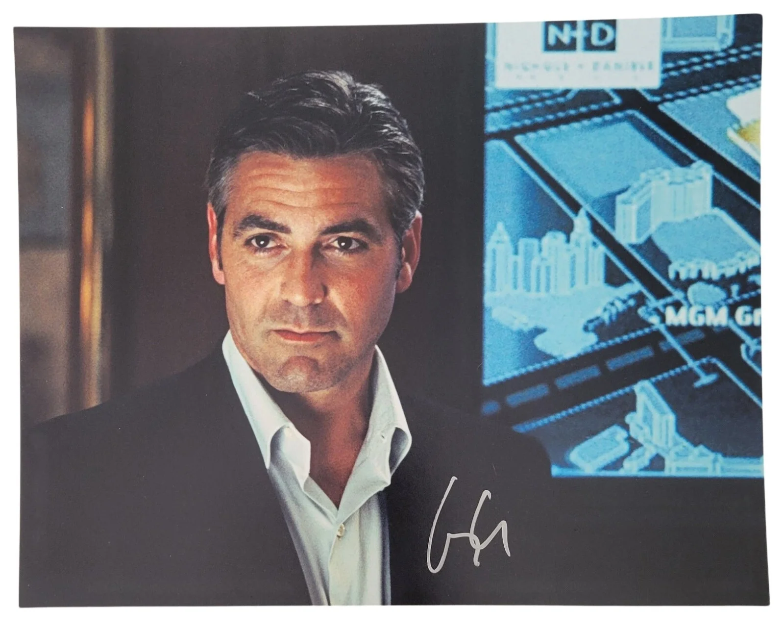 George Clooney — Foto firmada por George Clooney Oceans Eleven 11x14 certificado de autenticidad prueba autografiada, изображение 2