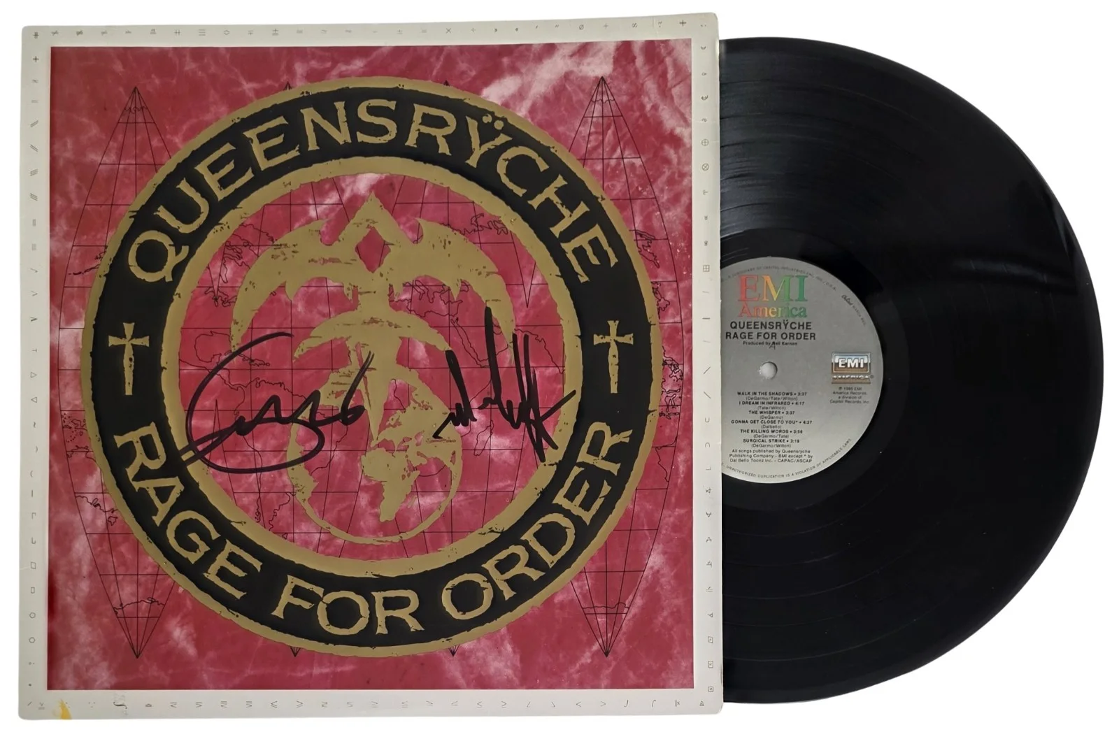 Geoff Tate Signed Queensryche Rage for Order Album Proof COA Autographed Vinyl, изображение 2