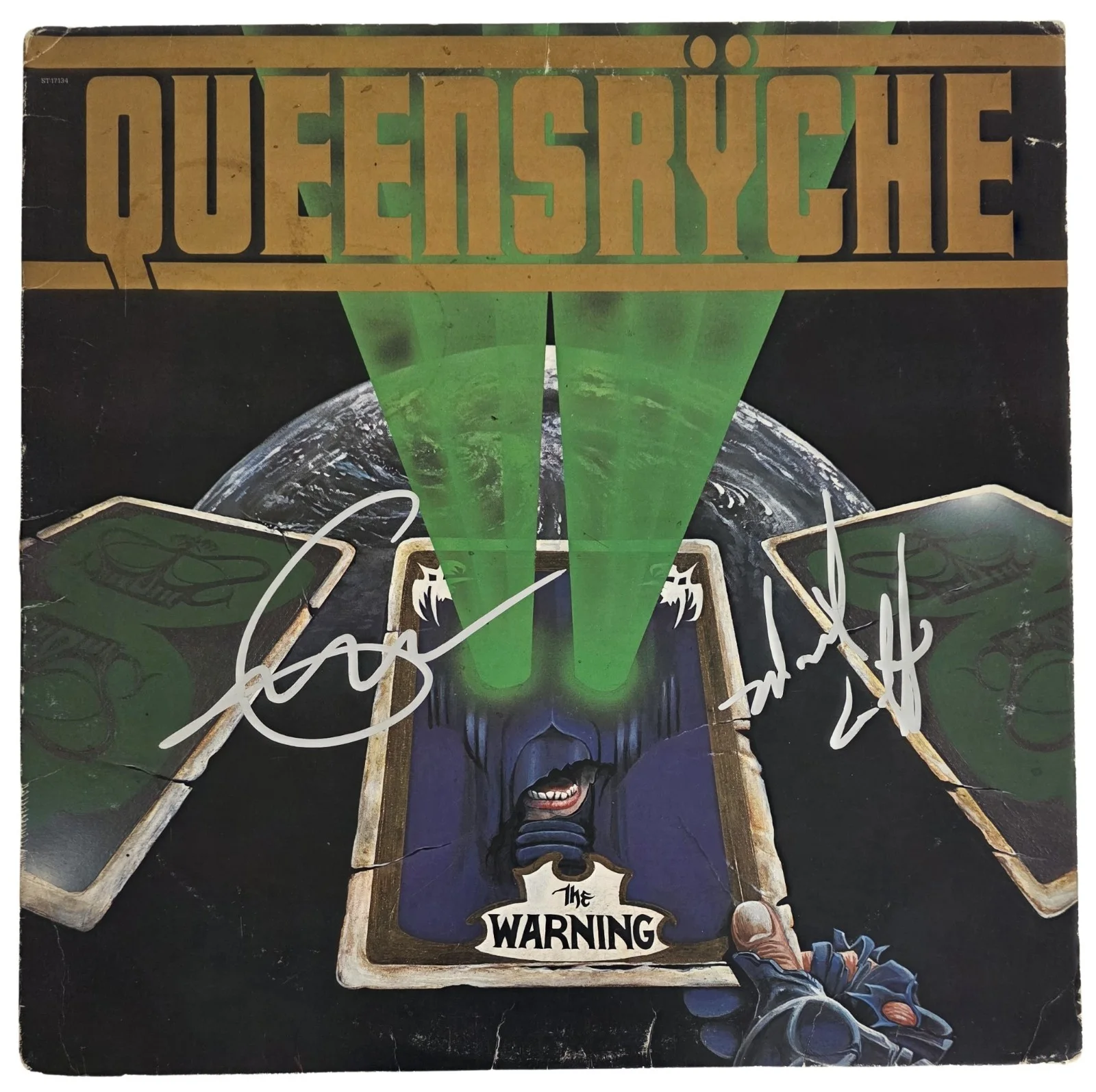 Geoff Tate Signed Queensryche The Warning Album COA Proof Autographed Vinyl, изображение 3