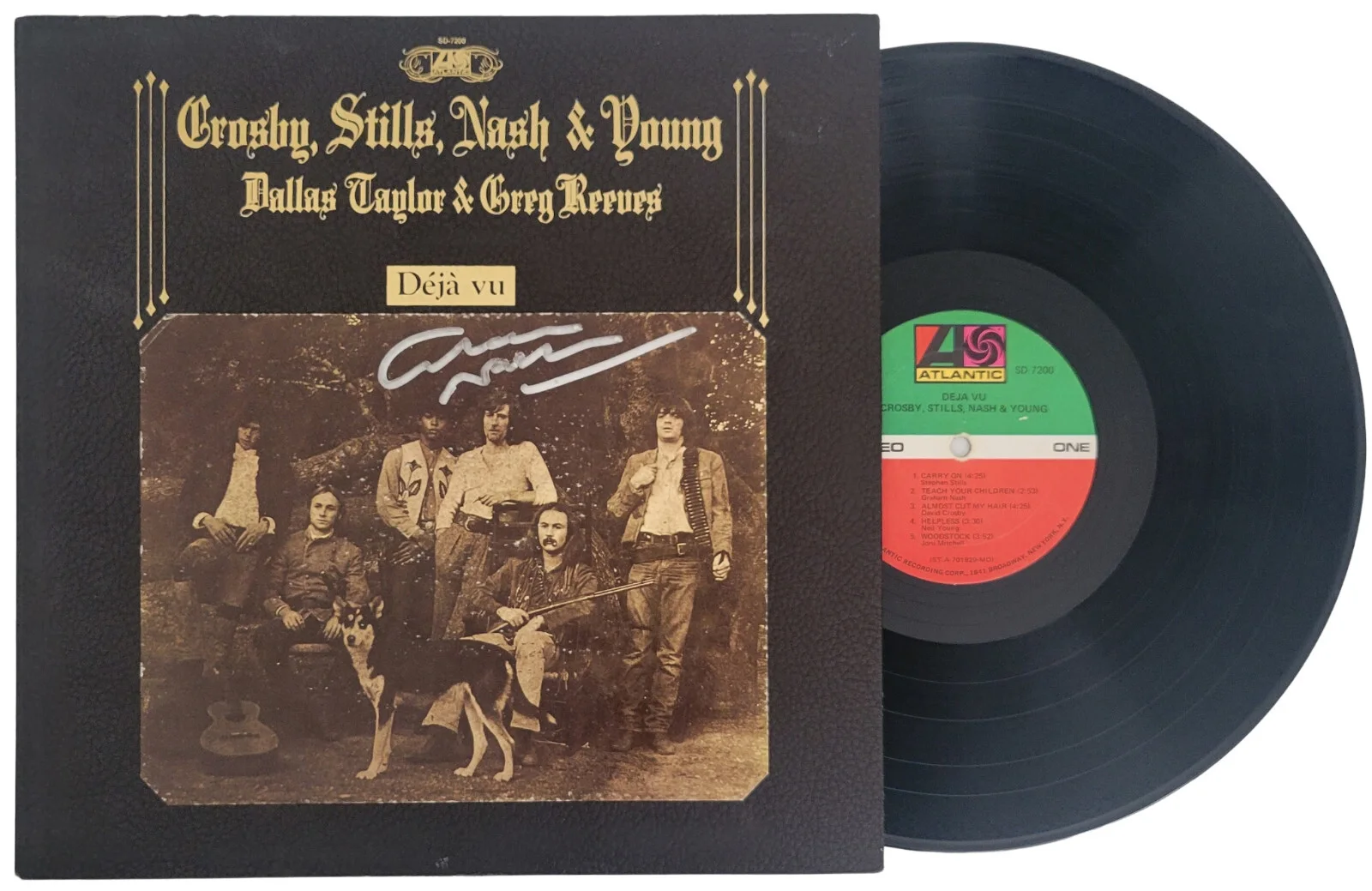 Graham Nash Signed Crosby Stills Nash & Young Deja Vu Album Vinyl COA Proof, image 4