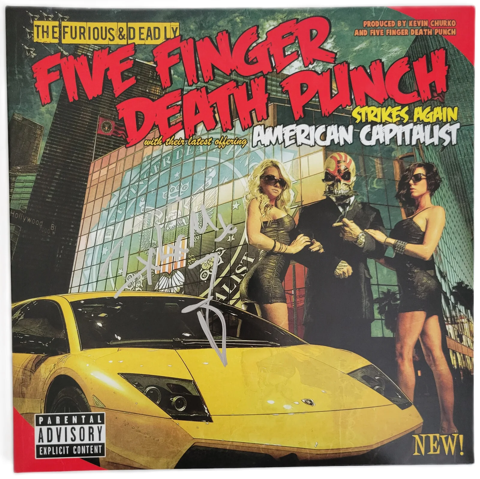 Ivan Moody Signed Five Finger Death Punch American Capitalist Album Proof Vinyl, изображение 3