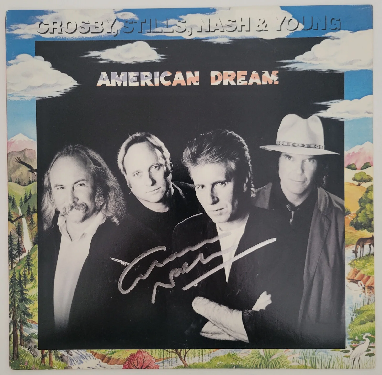 Graham Nash Signed Crosby Stills Nash & Young American Dream Album COA Proof, изображение 3