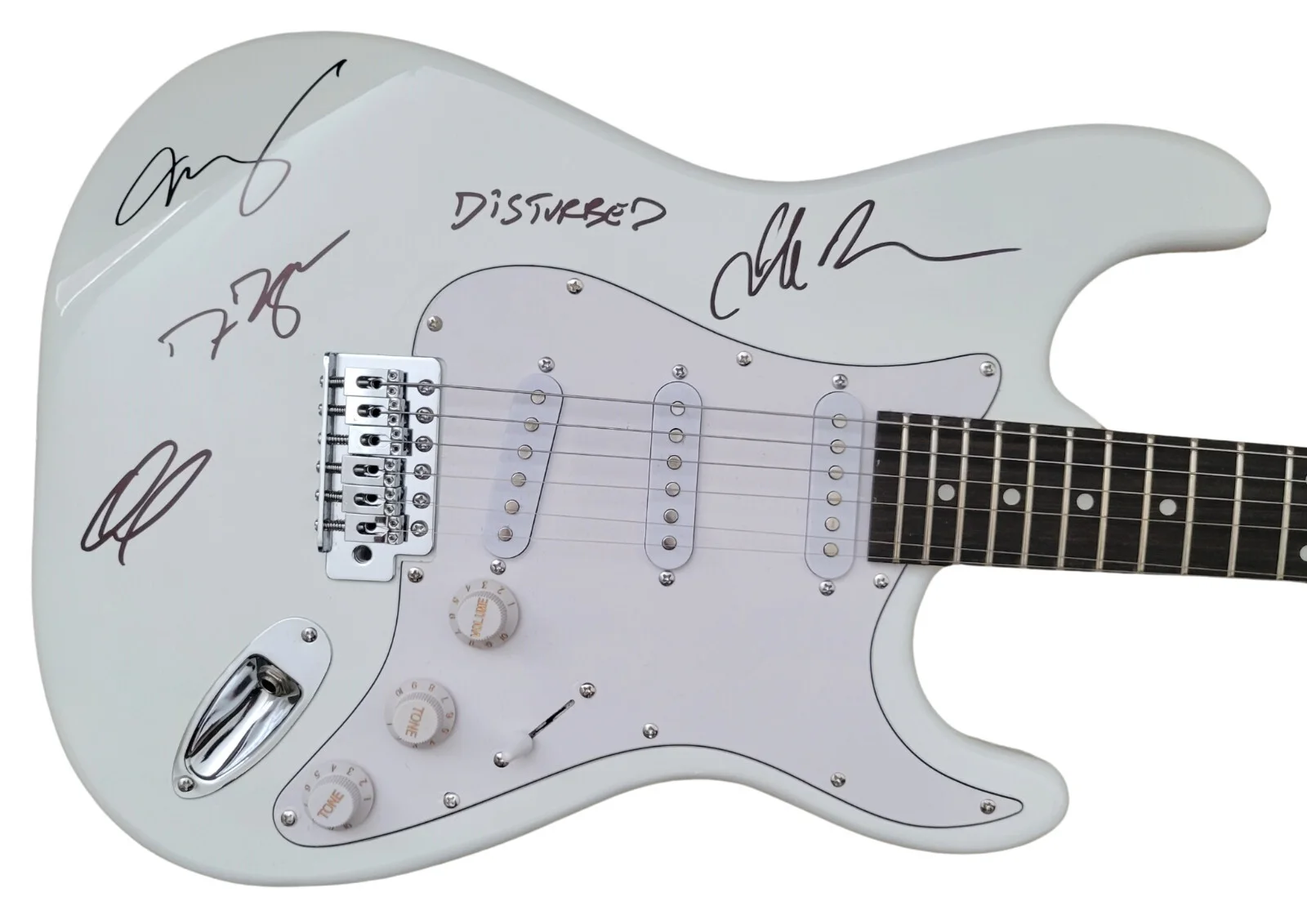 Disturbed Band Signed Full Size Electric Guitar COA Exact Proof Autographed, image 2