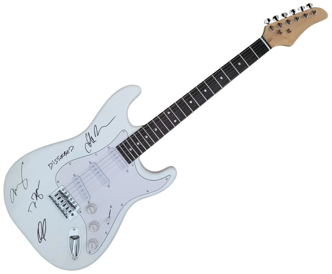 Disturbed Band Signed Full Size Electric Guitar COA Exact Proof Autographed, image 3