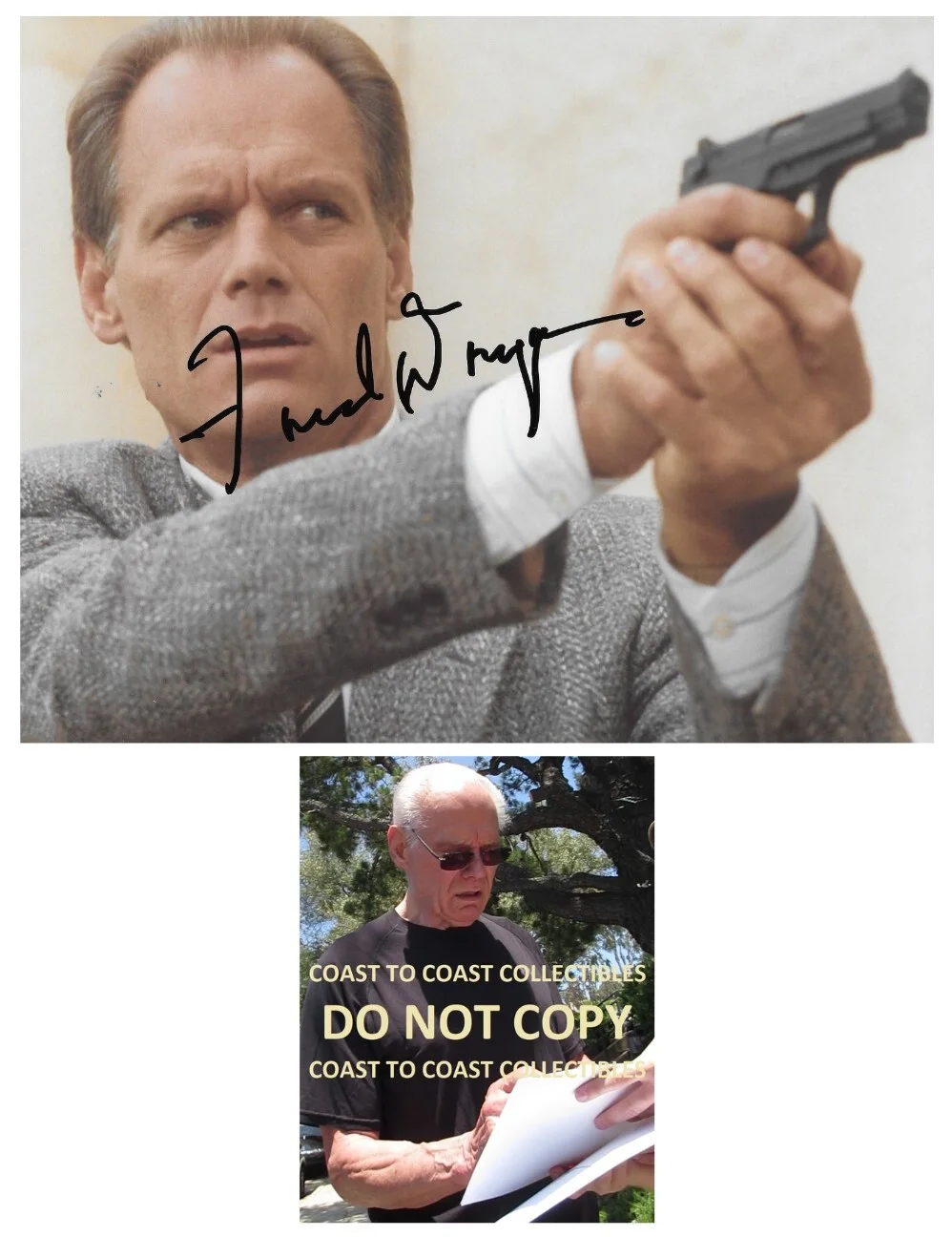 Fred Dryer — Fred Dryer Signed Hunter Sgt Rick Hunter 8x10 photo Exact Proof COA Autographed*