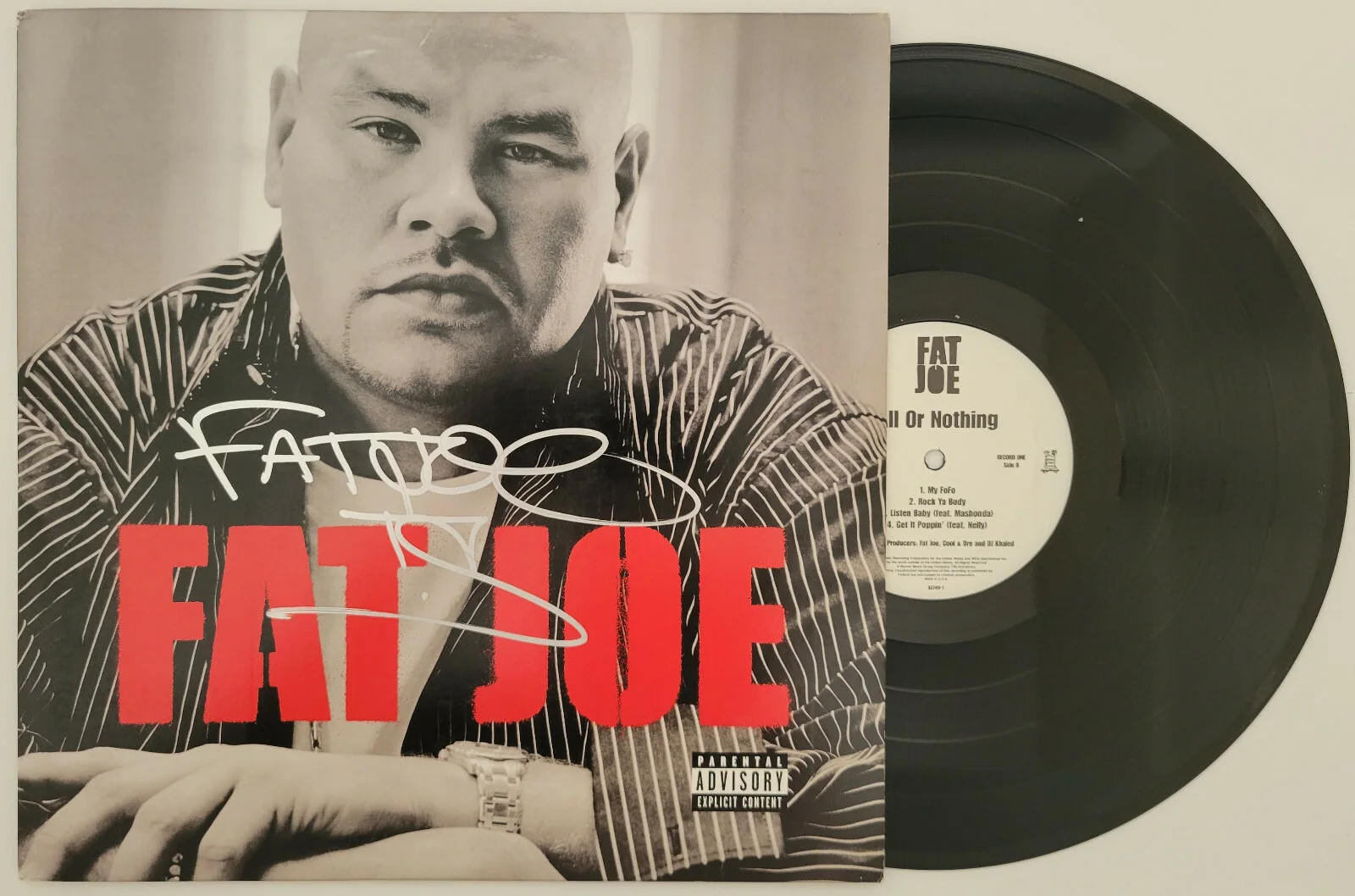 Fat Joe signed autographed All or Nothing album vinyl Record COA exact proof, изображение 2