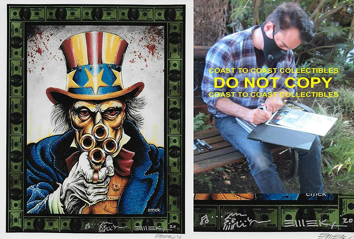 Emek Golan — Emek Golan gig poster artist illustrator signed 8x10 photo COA exact proof