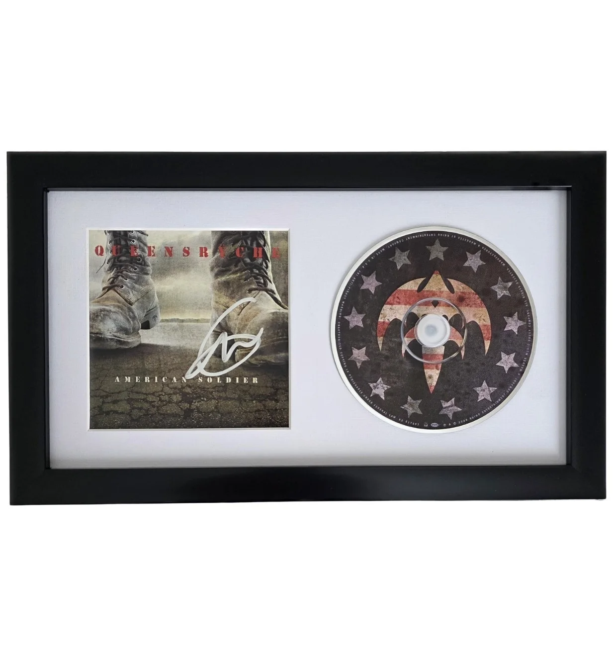 Geoff Tate Signed Queensryche American Soldier CD Framed COA Proof Autographed, image 3