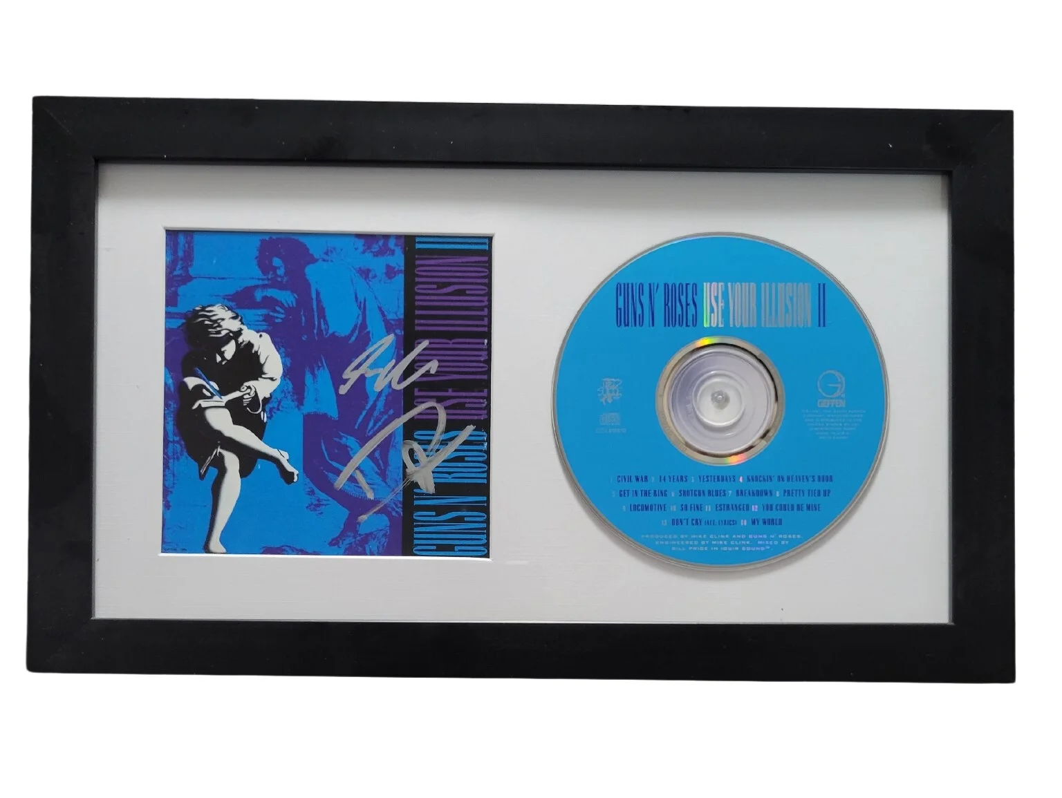 Duff McKagan Steve Adler Signed G.N.R Use Your Illusion II CD Proof COA Framed, image 2