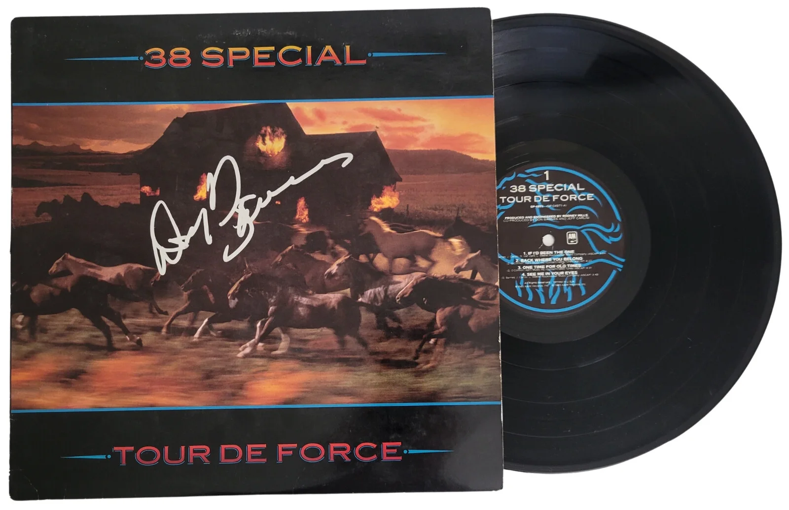 Don Barnes Signed 38 Special Tour De Force Album COA Proof Autographed Vinyl, изображение 2