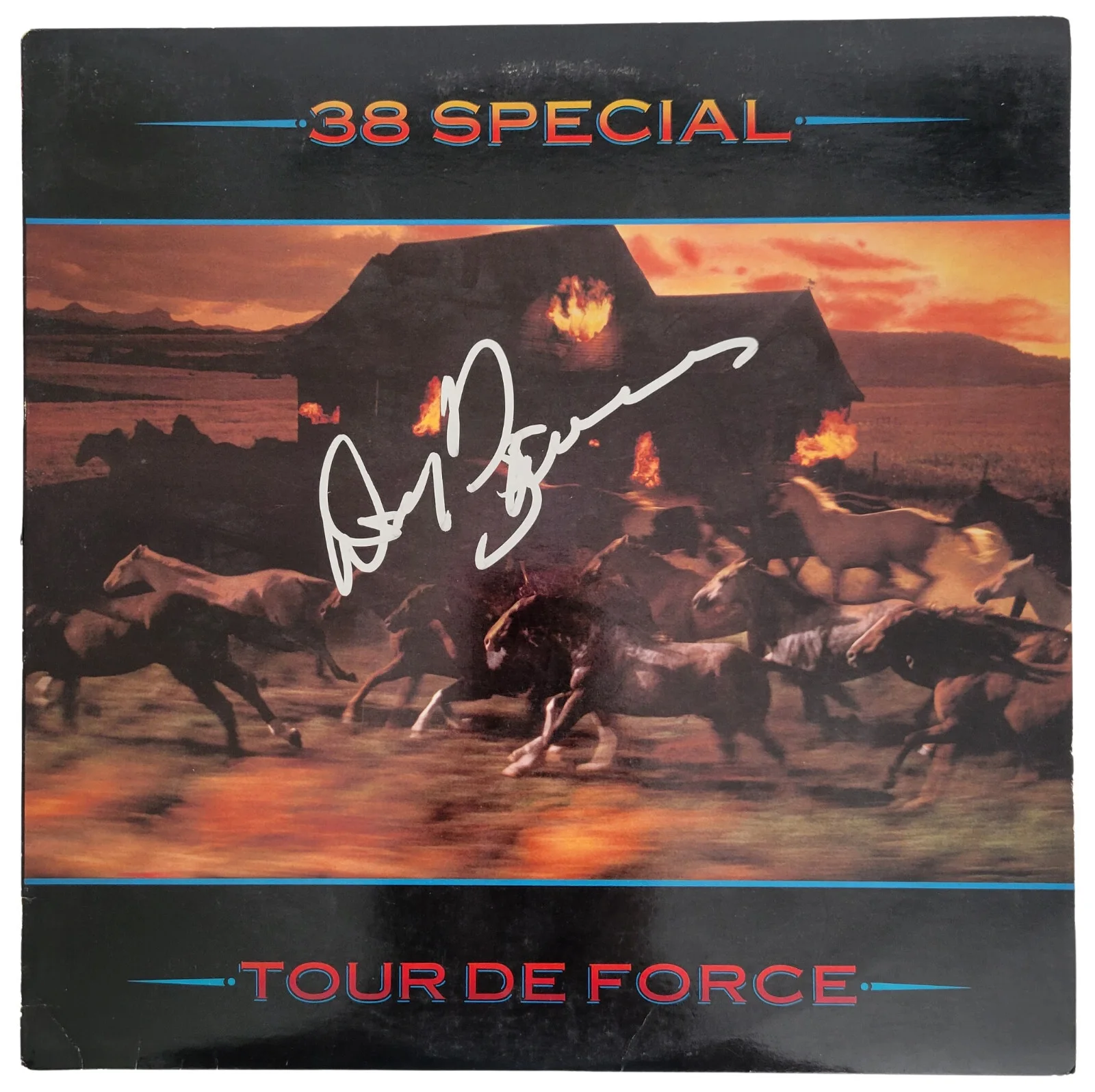 Don Barnes Signed 38 Special Tour De Force Album COA Proof Autographed Vinyl, изображение 3
