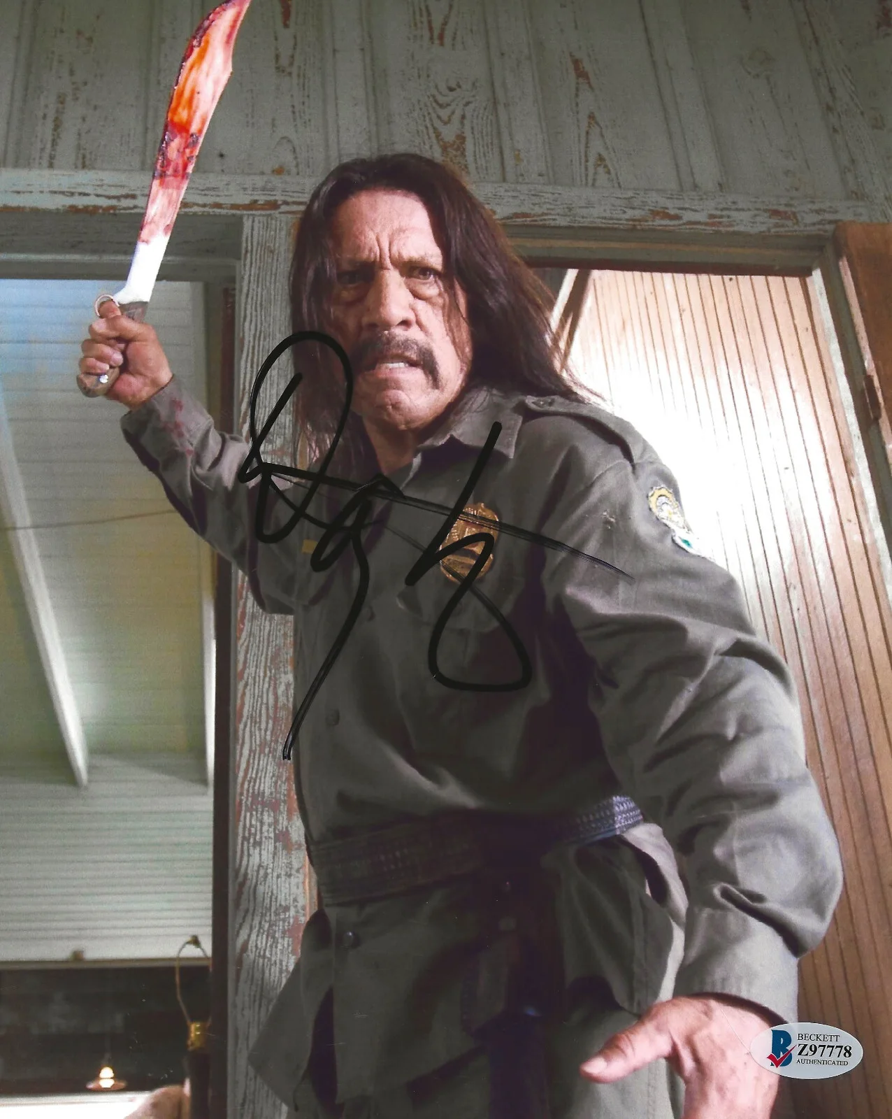 Danny Trejo — Foto firmada por el actor Danny Trejo Machete 8x10 Beckett certificado de autenticidad autografiada, изображение 2