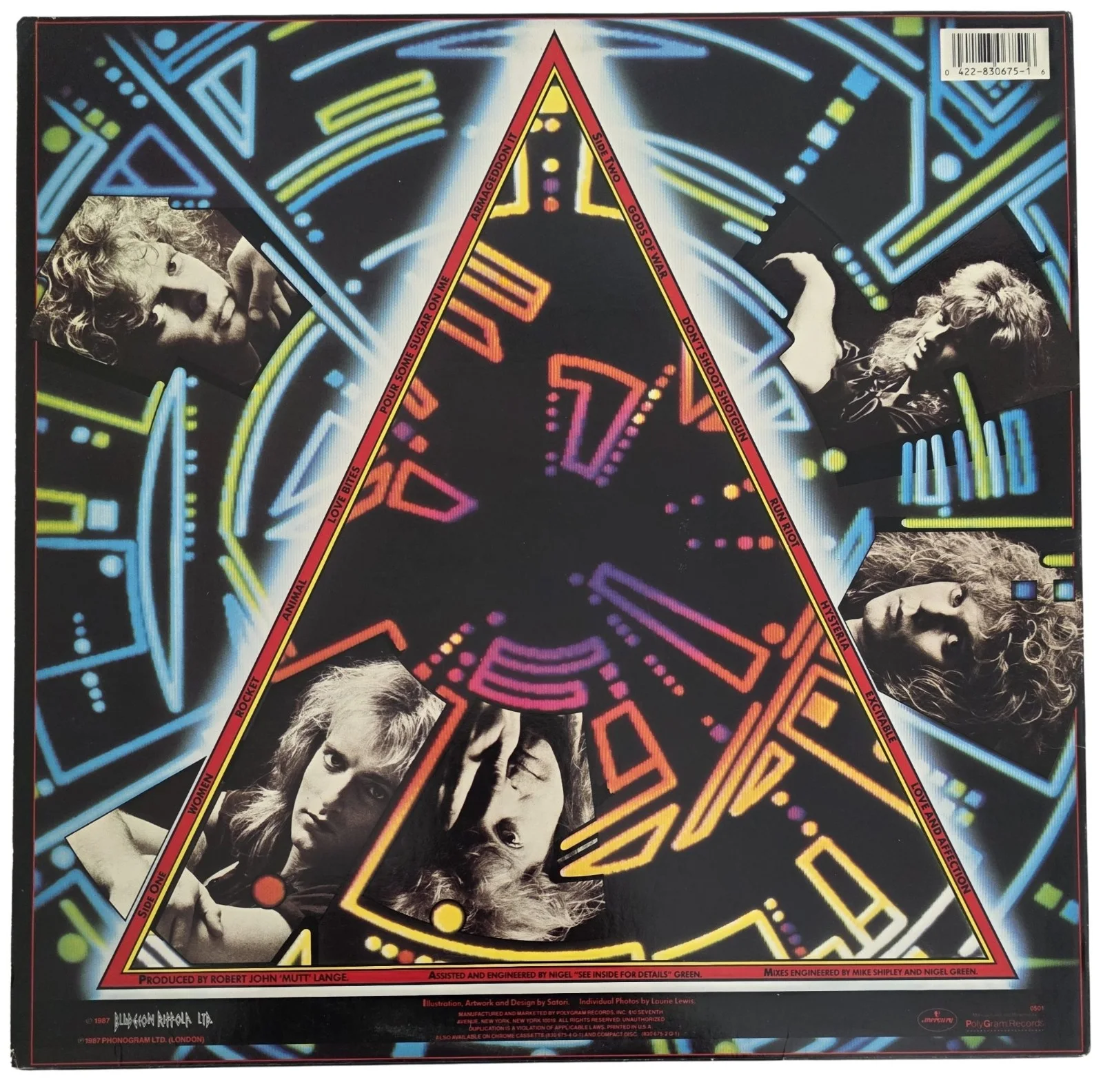 Def Leppard Band Signed Hysteria Album COA Exact Proof Autographed Vinyl Record, изображение 4