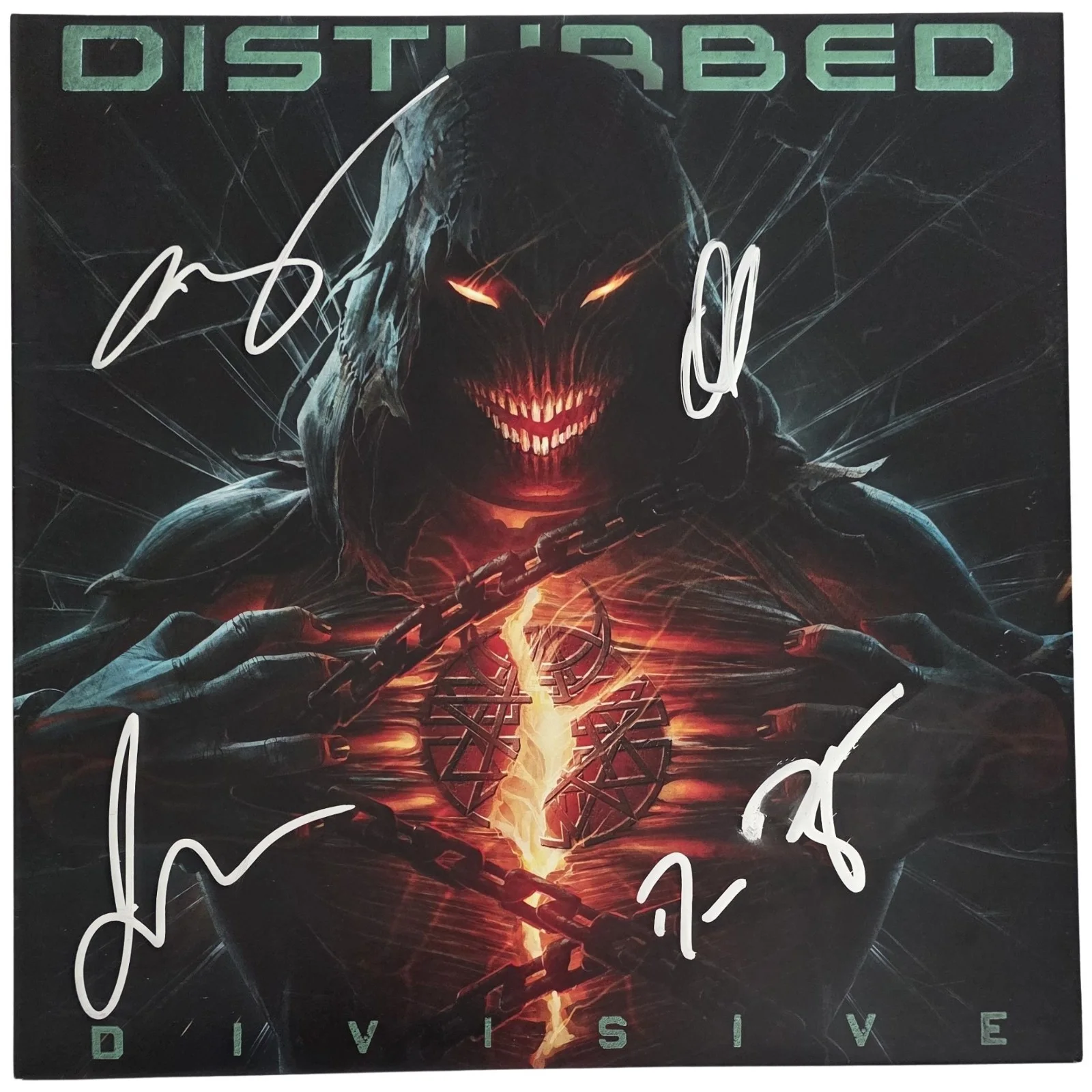 Disturbed Band Signed Divisive Album COA Eaxct Proof Autographed Vinyl Record, image 3