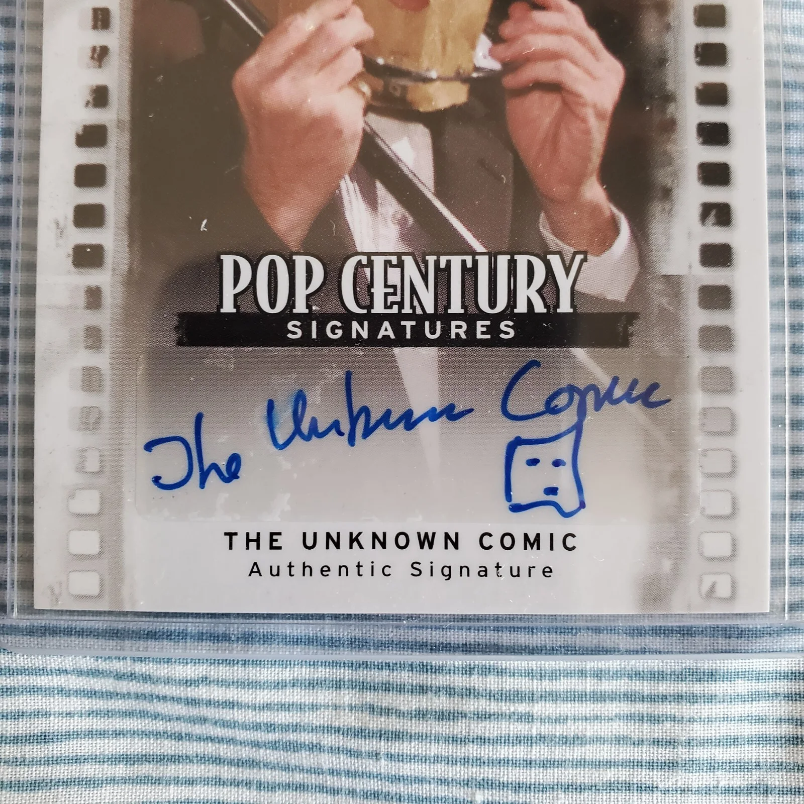 Murray Langston AKA The Unknown Comic — 2011 The Unknown Comic AUTOGRAPH COA Leaf Pop Century AUTO Gong Show Langston, image 2