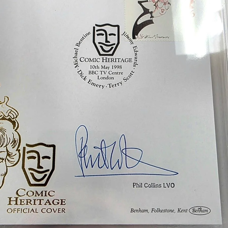 Phil Collins signed Comic Heritage Official Envelope autograph PSA/DNA (Slab), image 2
