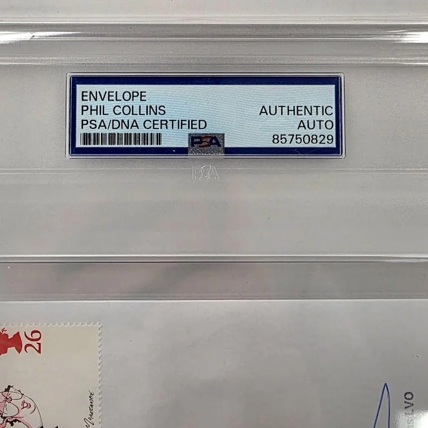 Phil Collins signed Comic Heritage Official Envelope autograph PSA/DNA (Slab), image 3