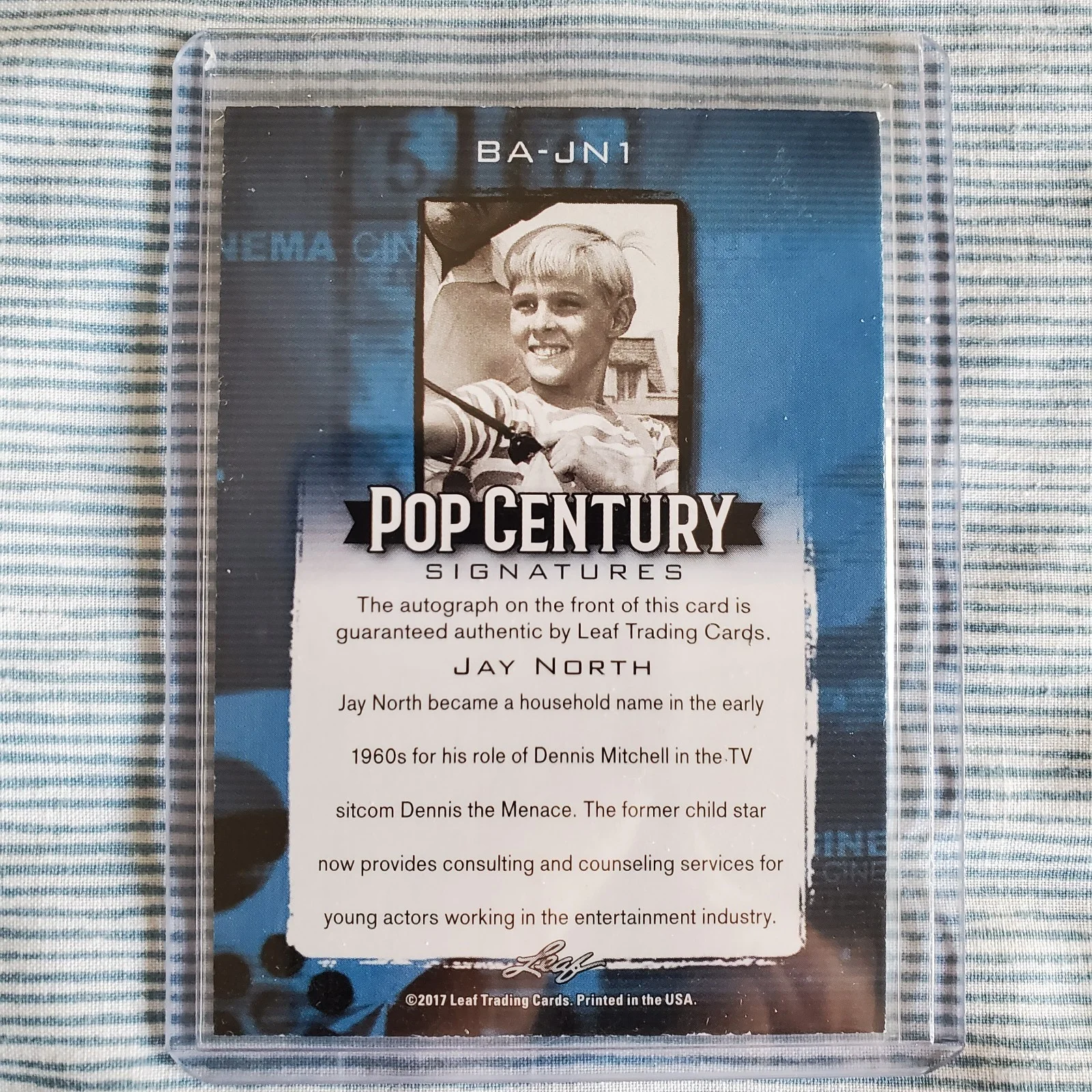 Jay North — 2017 Jay North AUTO Pop Century Dennis the Menace COA Leaf Autograph Signature, изображение 4