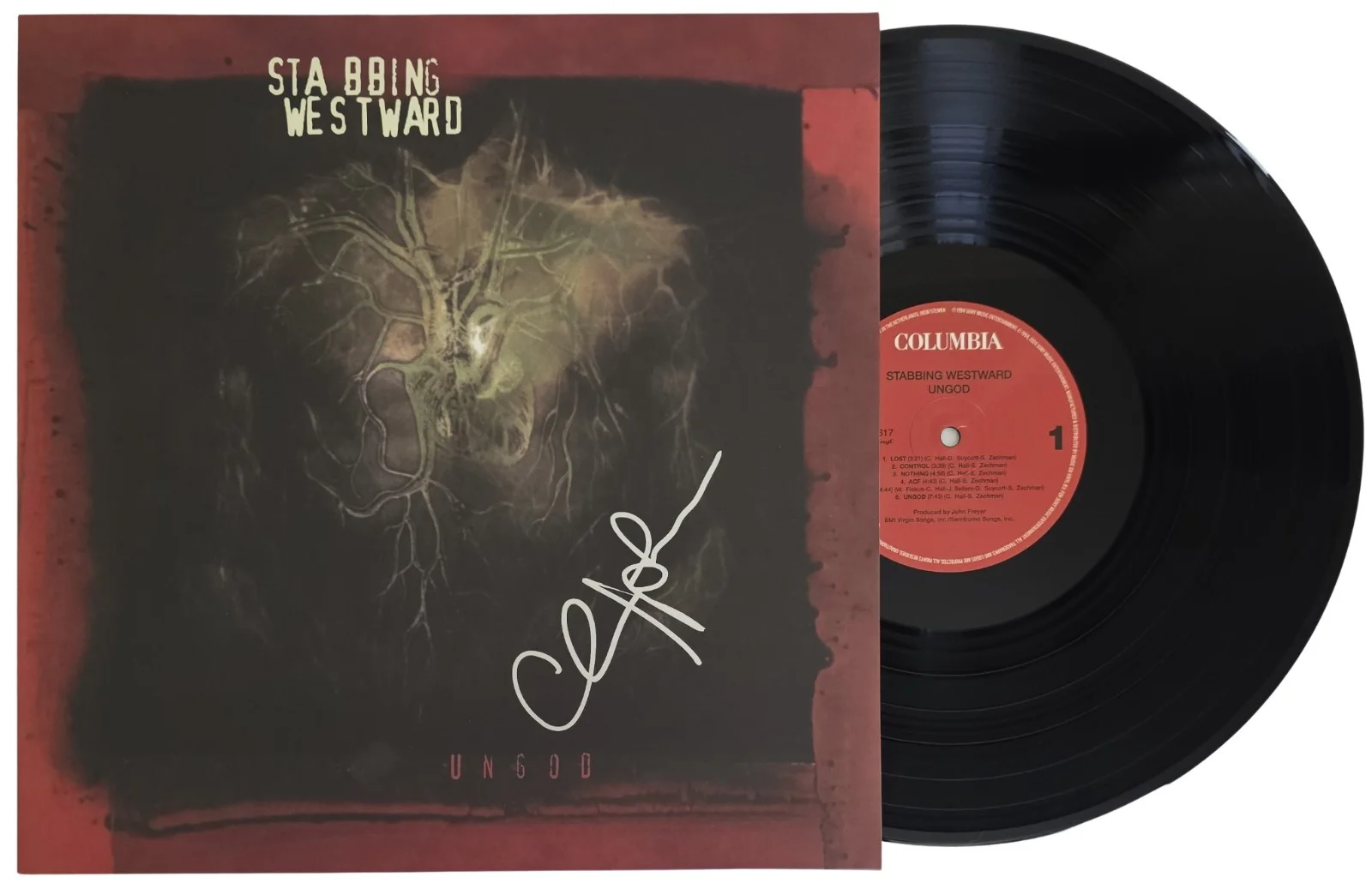 Chris Hall Signed Stabbing Westward Ungod Album COA Proof Autographed Vinyl, изображение 2