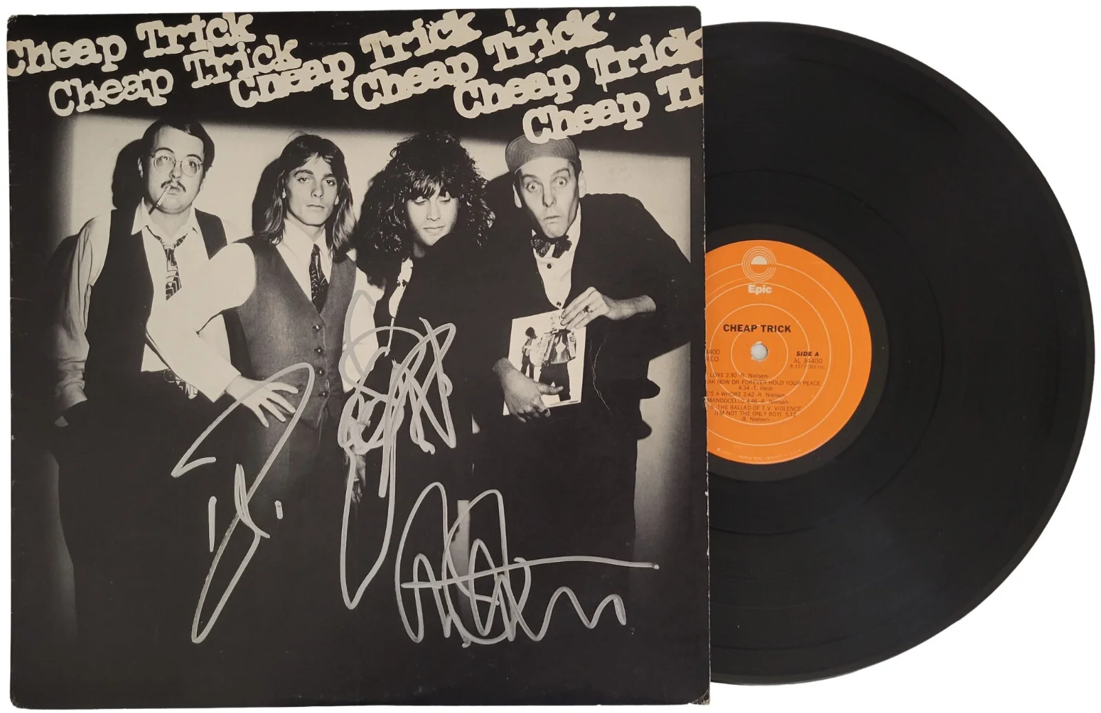 Cheap Trick signed album vinyl record COA proof Zander, Peterson,Nielsen auto, image 2