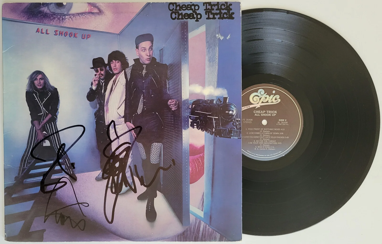 Cheap Trick signed All Shook Up album COA exact proof Zander, Peterson, Nielsen, изображение 2