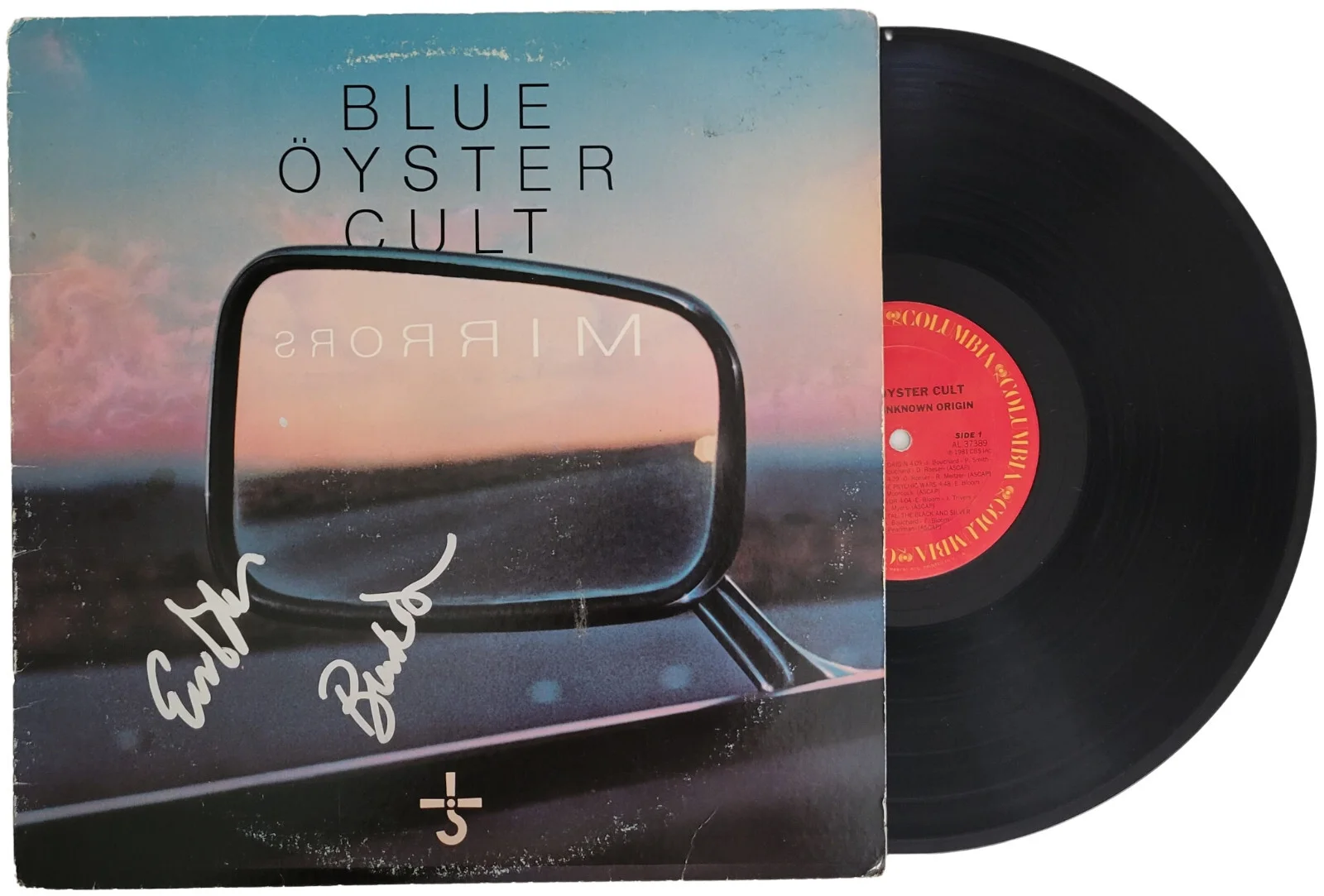 Buck Dharma Eric Bloom signed Blue Oyster Cult Mirrors album COA proof Vinyl LP, image 2