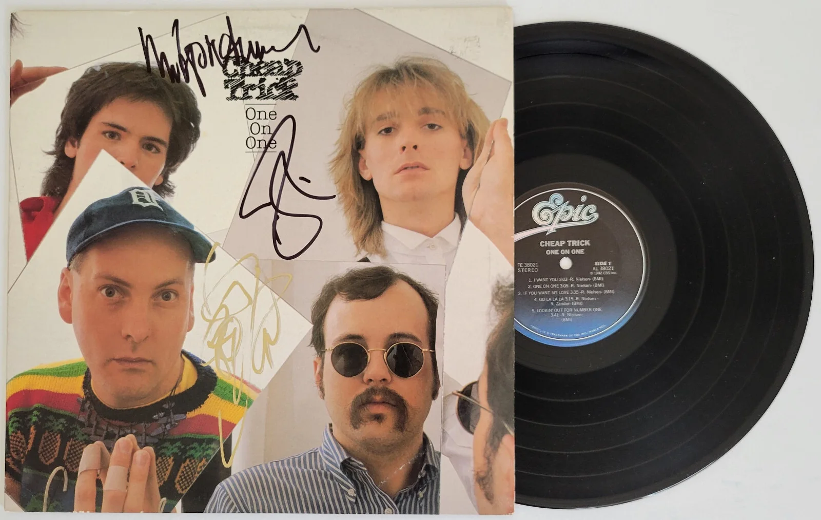 Cheap Trick signed One on One album vinyl COA proof Zander, Peterson,Nielsen, изображение 2