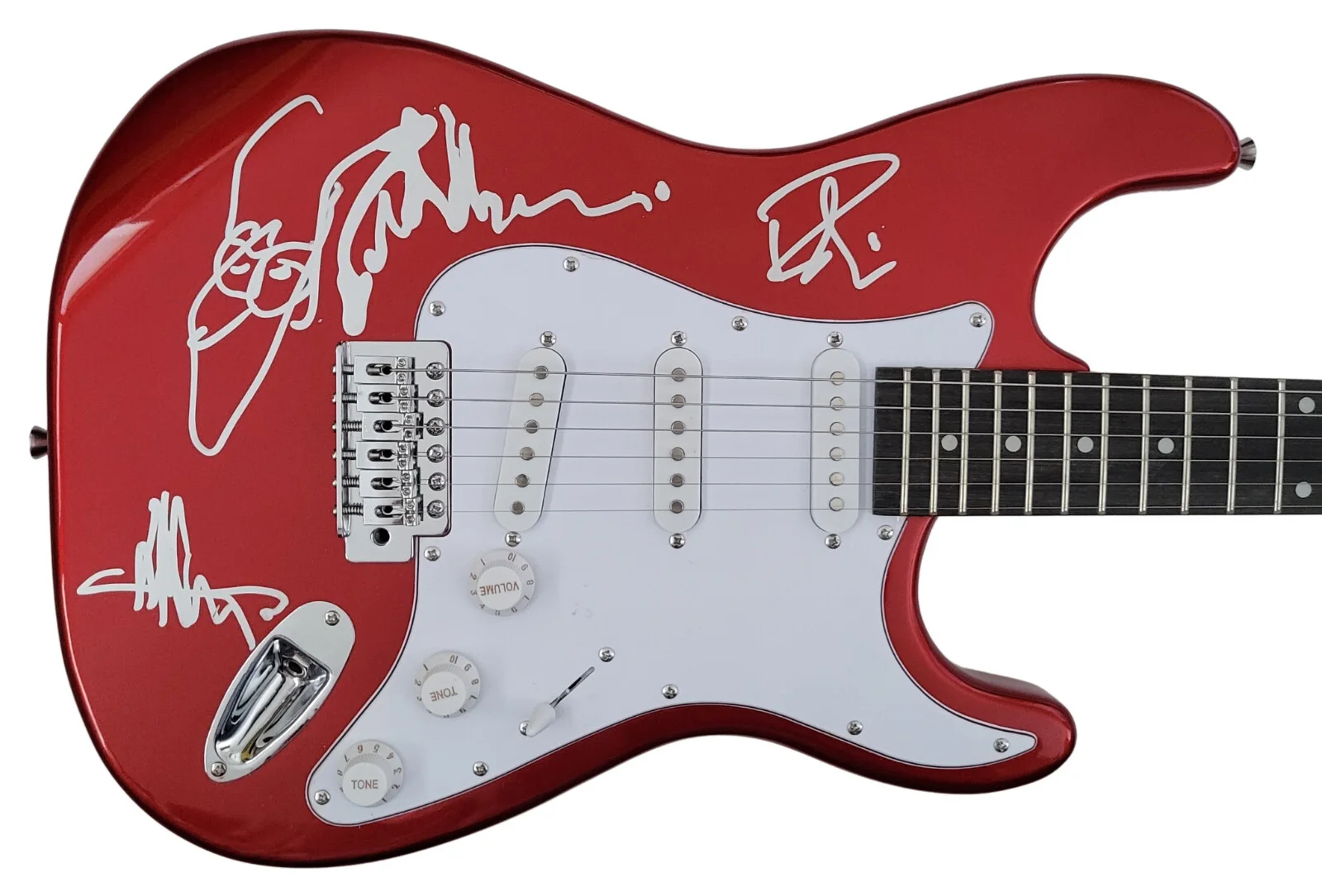 Cheap Trick band signed full size Electric guitar COA proof Robin, Rick, Tom., image 3