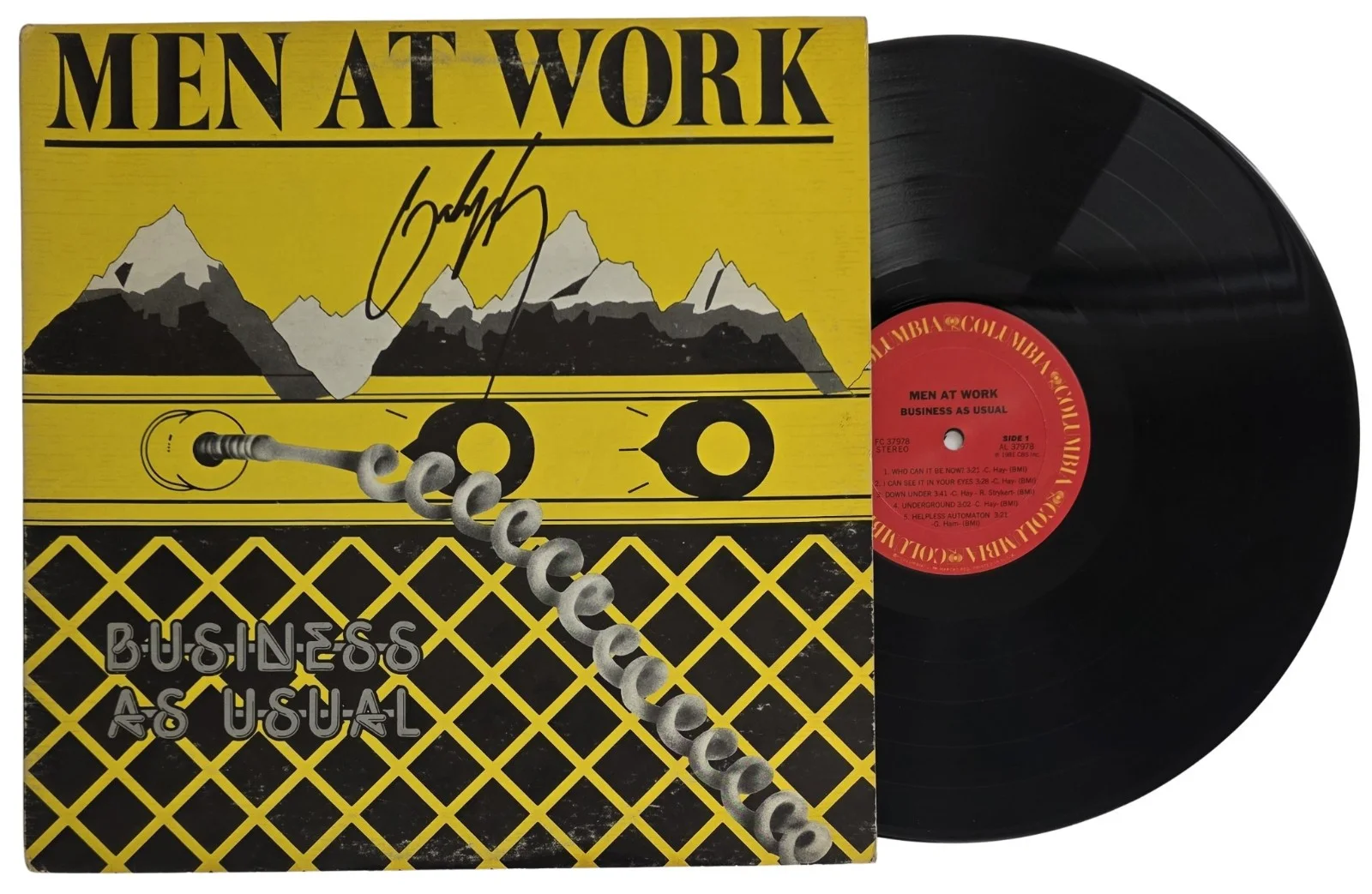 Colin Hay Signed Men At Work Business as Usual Album COA Proof Autographed Vinyl, изображение 2