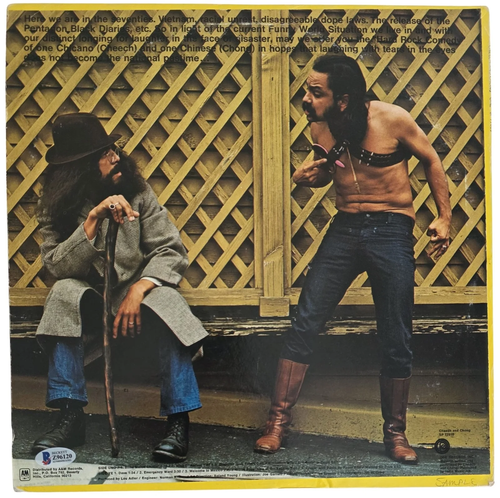 Cheech and Chong Signed Album Exact Proof Beckett COA Autographed Vinyl Record, изображение 5