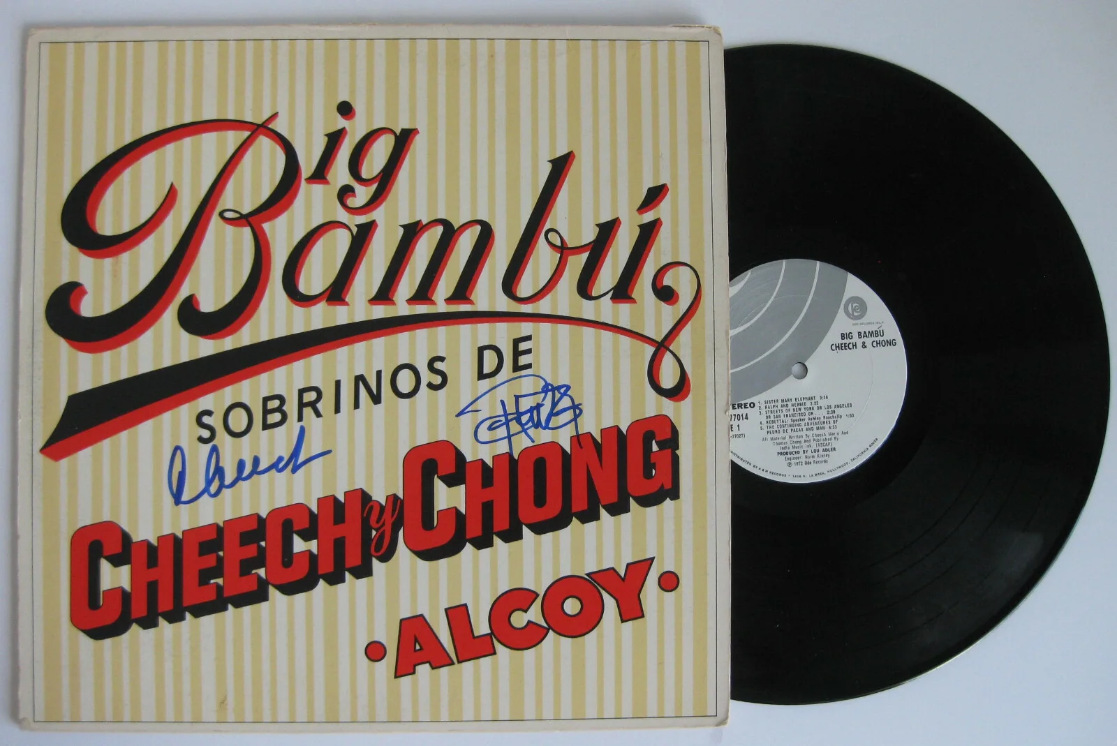 Cheech, Chong — Cheech and Chong Signed Big Bambu Album Proof Beckett COA Autographed Vinyl, изображение 2